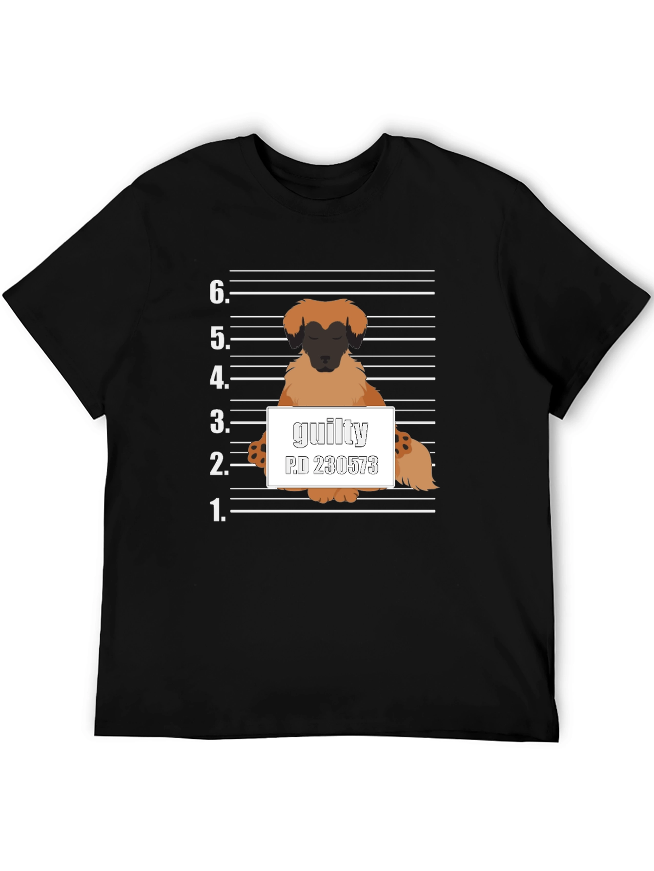 Guilty Dog Mugshot Graphic T-Shirt