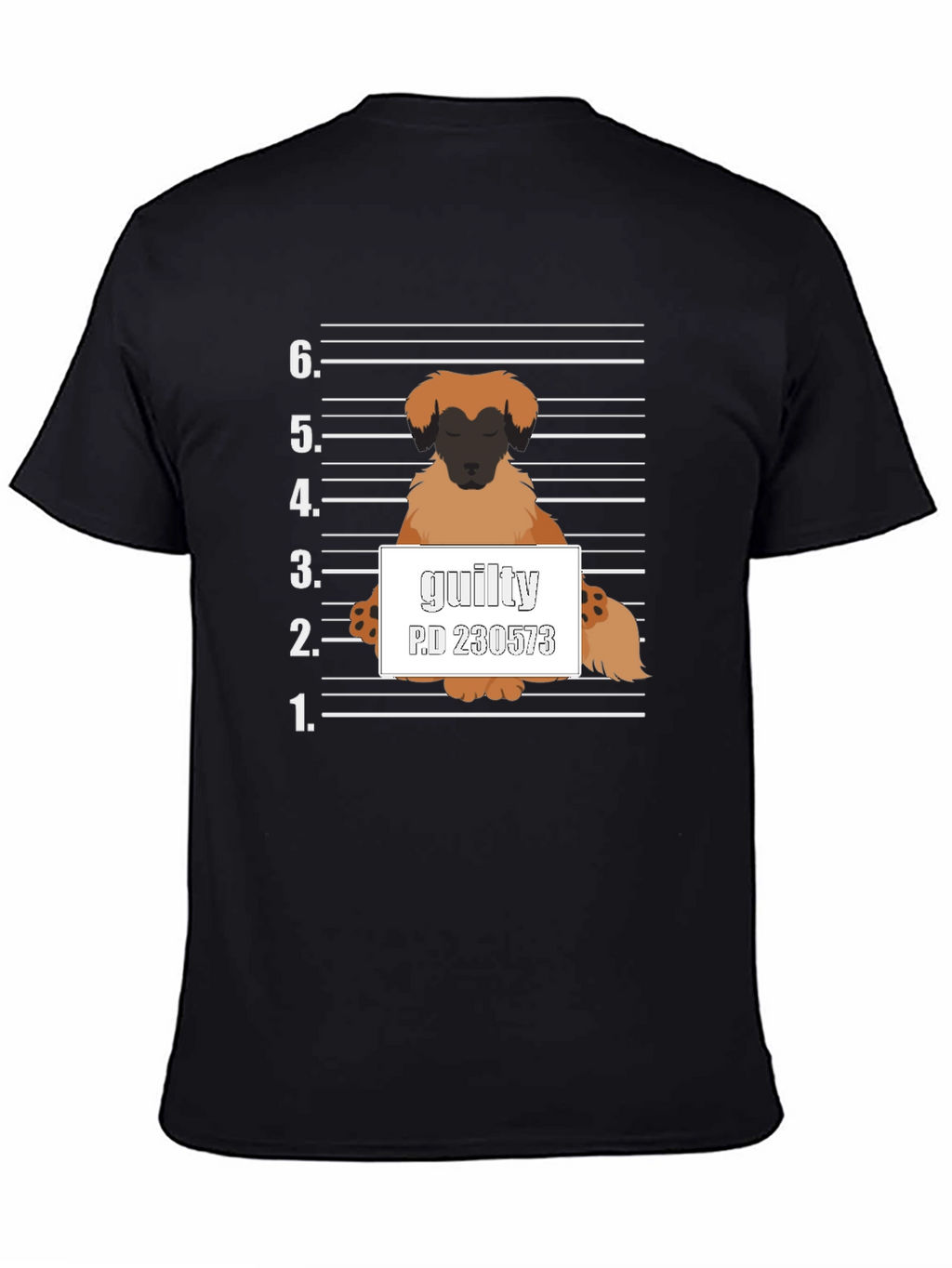 Guilty Dog Mugshot Graphic T-Shirt