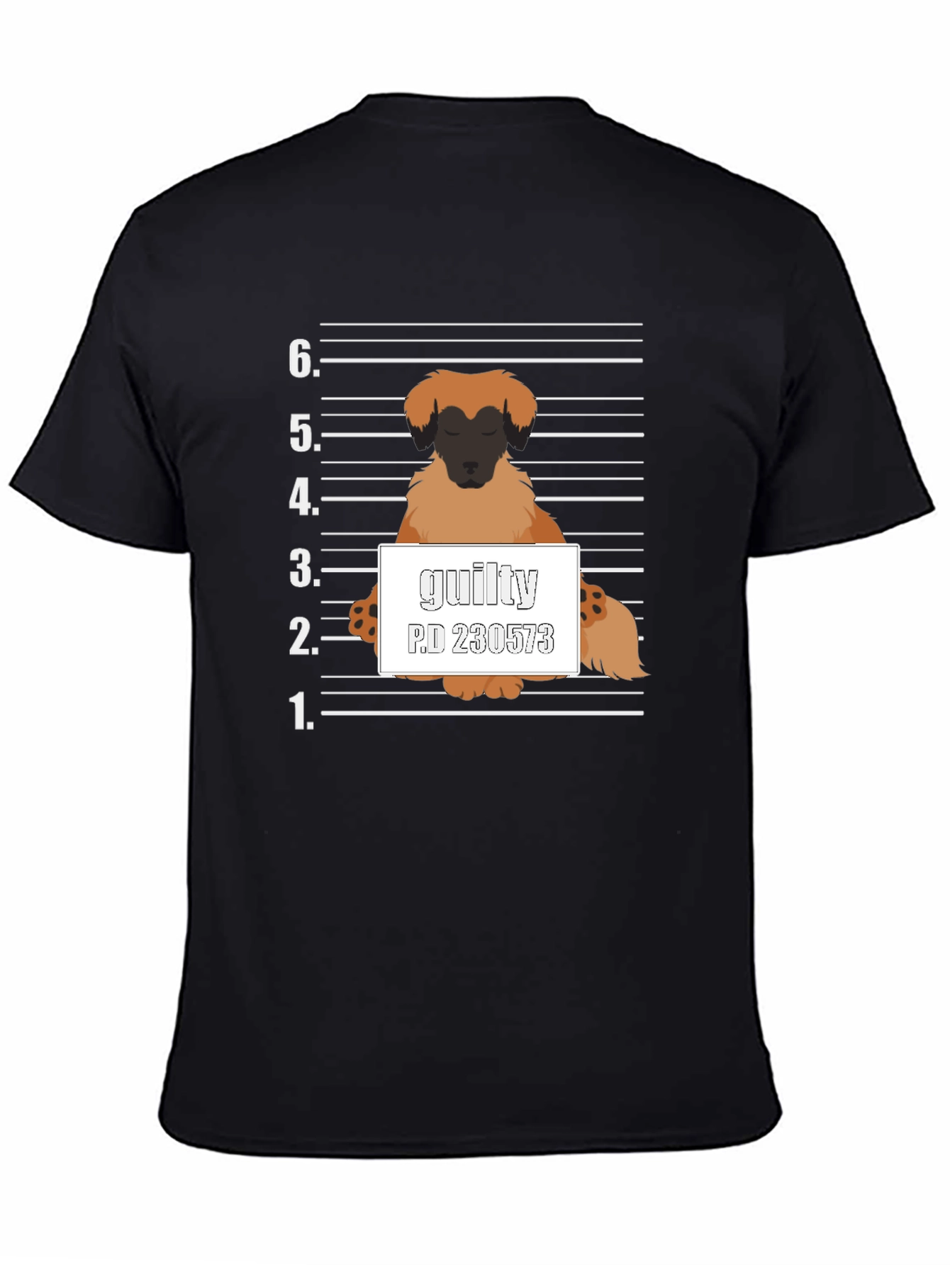 Guilty Dog Mugshot Graphic T-Shirt