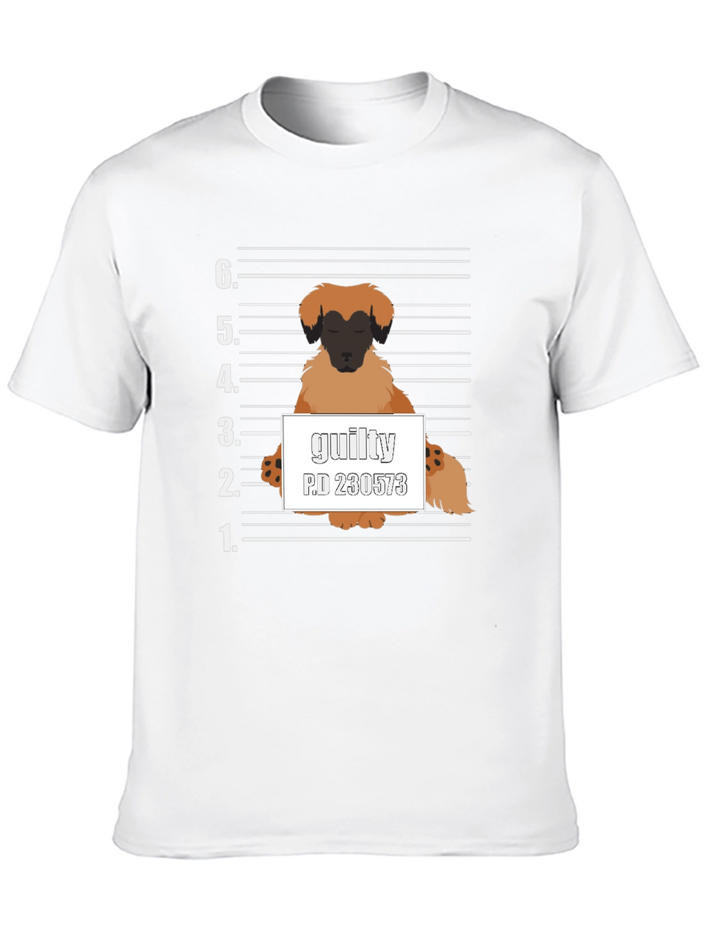 Guilty Dog Mugshot Graphic T-Shirt