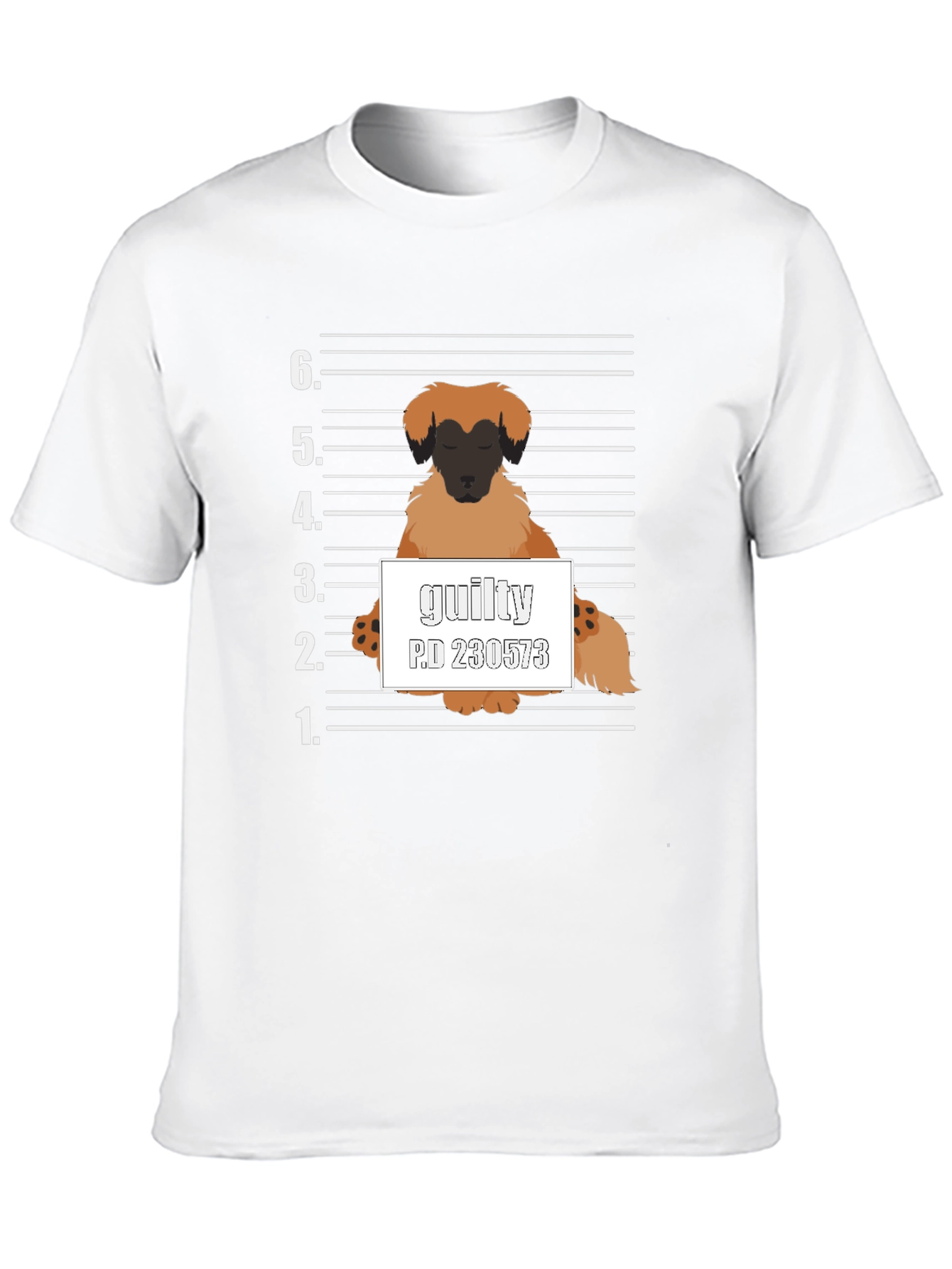 Guilty Dog Mugshot Graphic T-Shirt