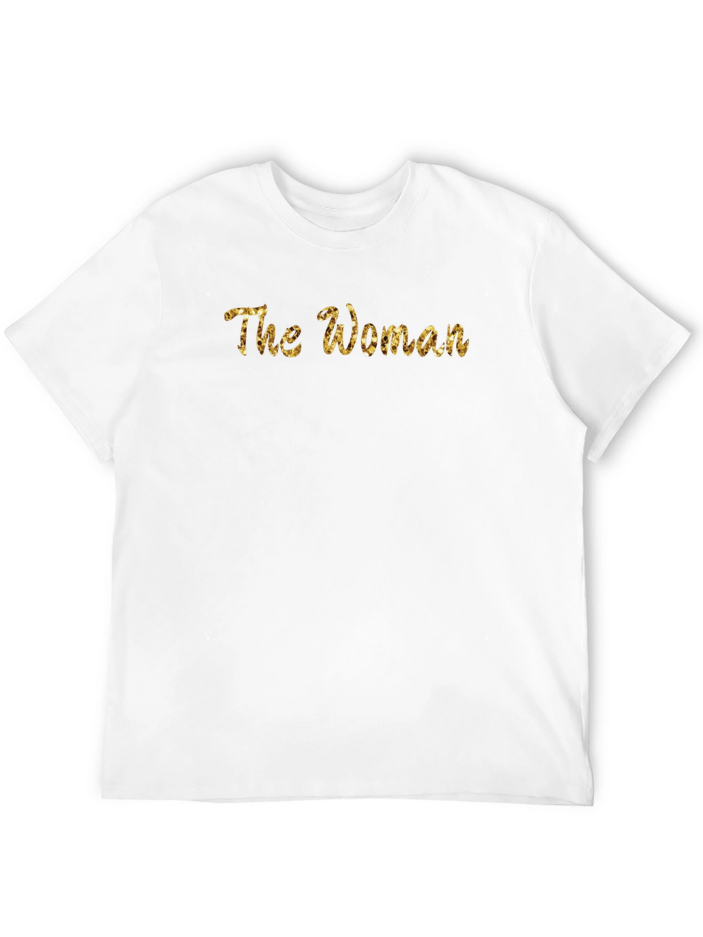 The Woman Gold Glitter Graphic Black T-Shirt