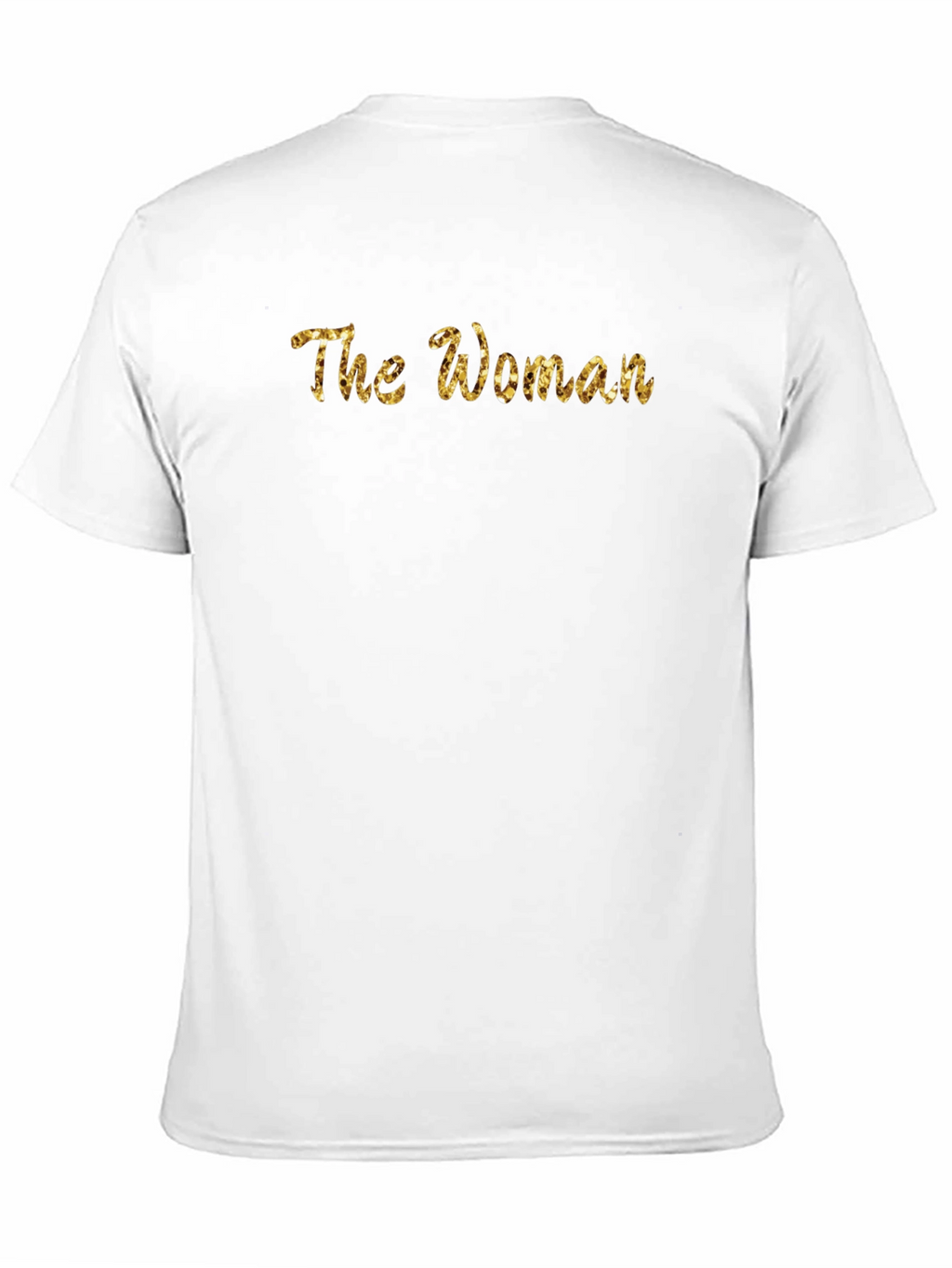 The Woman Gold Glitter Graphic Black T-Shirt