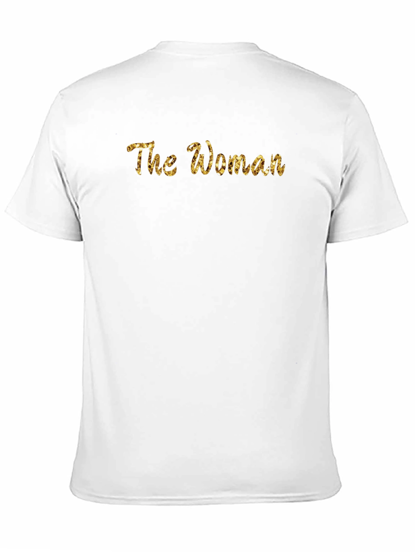 The Woman Gold Glitter Graphic Black T-Shirt