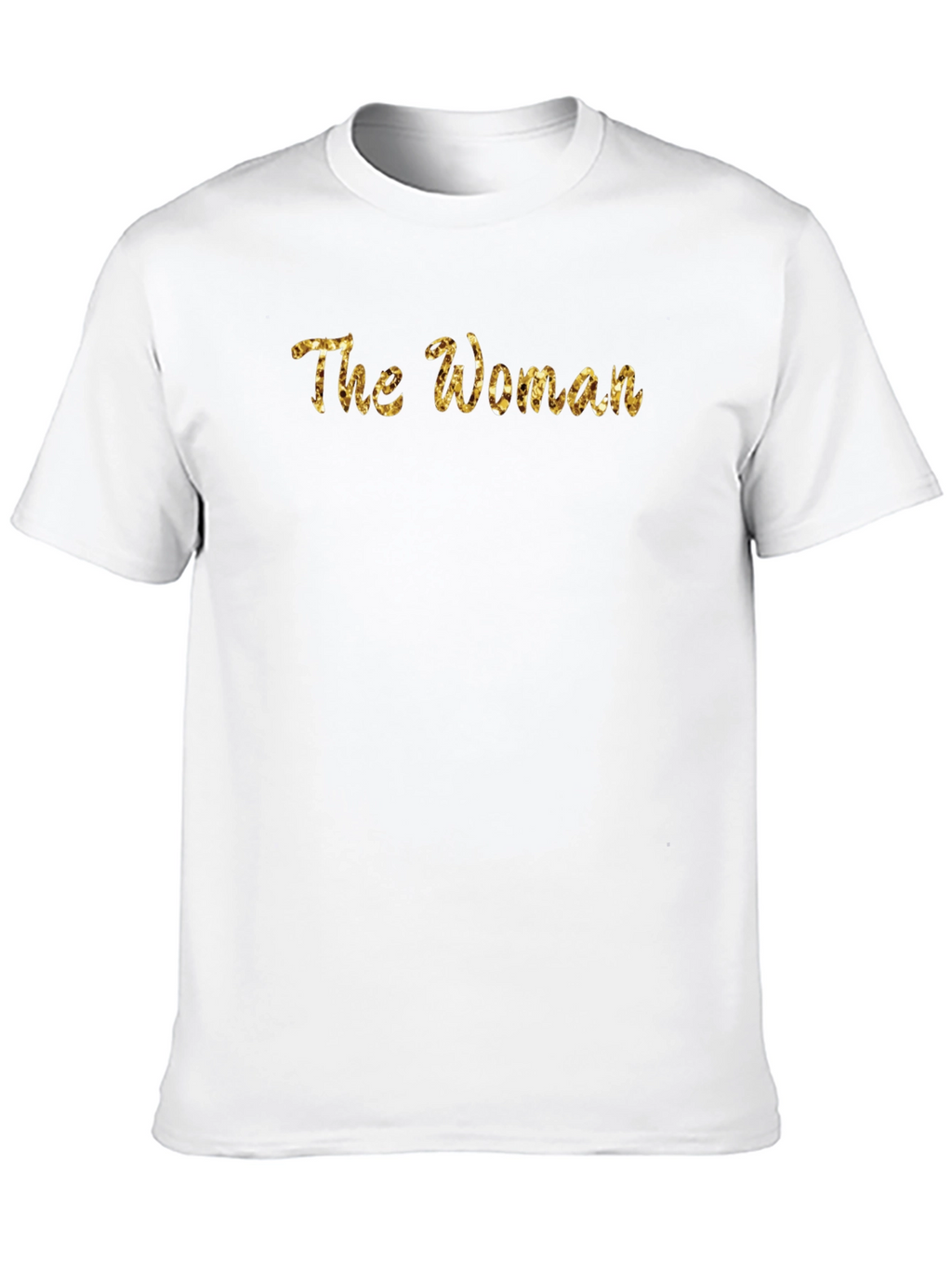 The Woman Gold Glitter Graphic Black T-Shirt