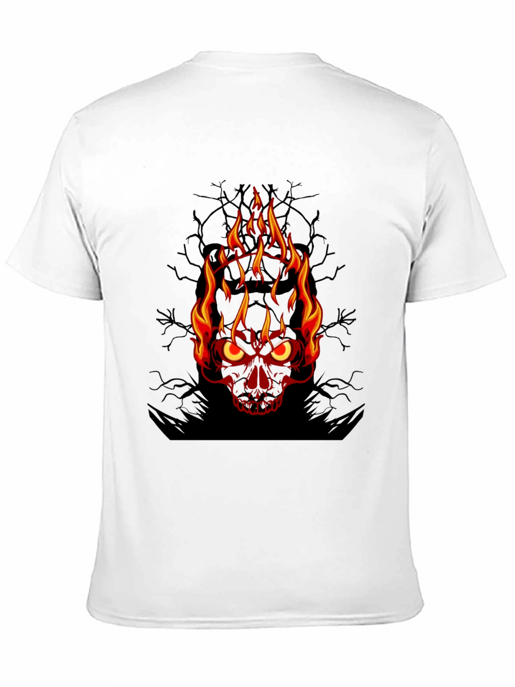 Flaming Skull Graphic Tee - Mens Black T-Shirt