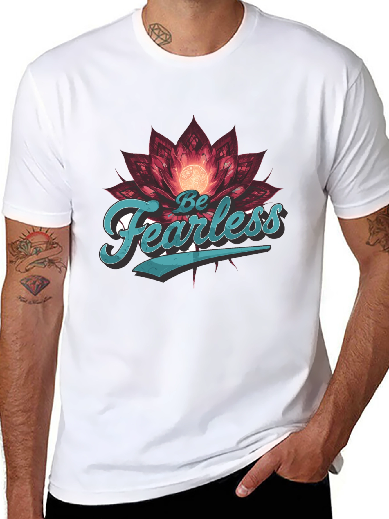 Be Fearless Graphic Tee - Lotus Design