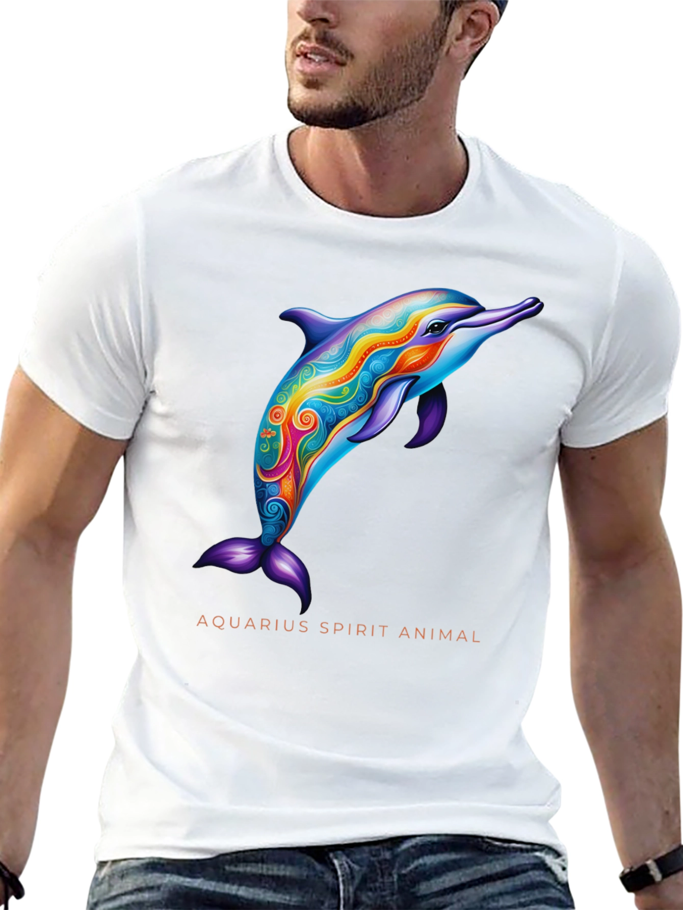 Aquarius Spirit Animal Dolphin Graphic Tee