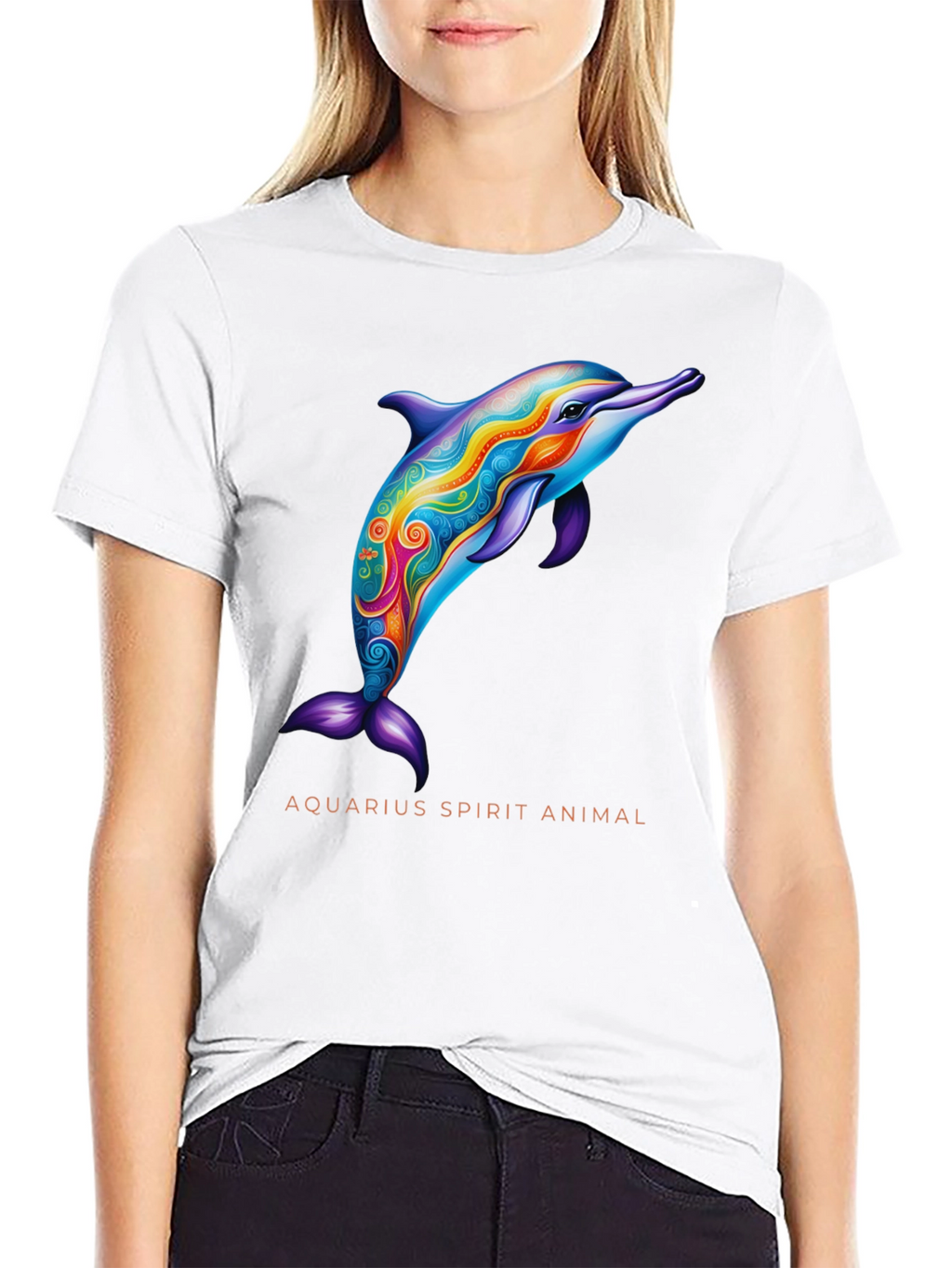 Aquarius Spirit Animal Dolphin Graphic Tee