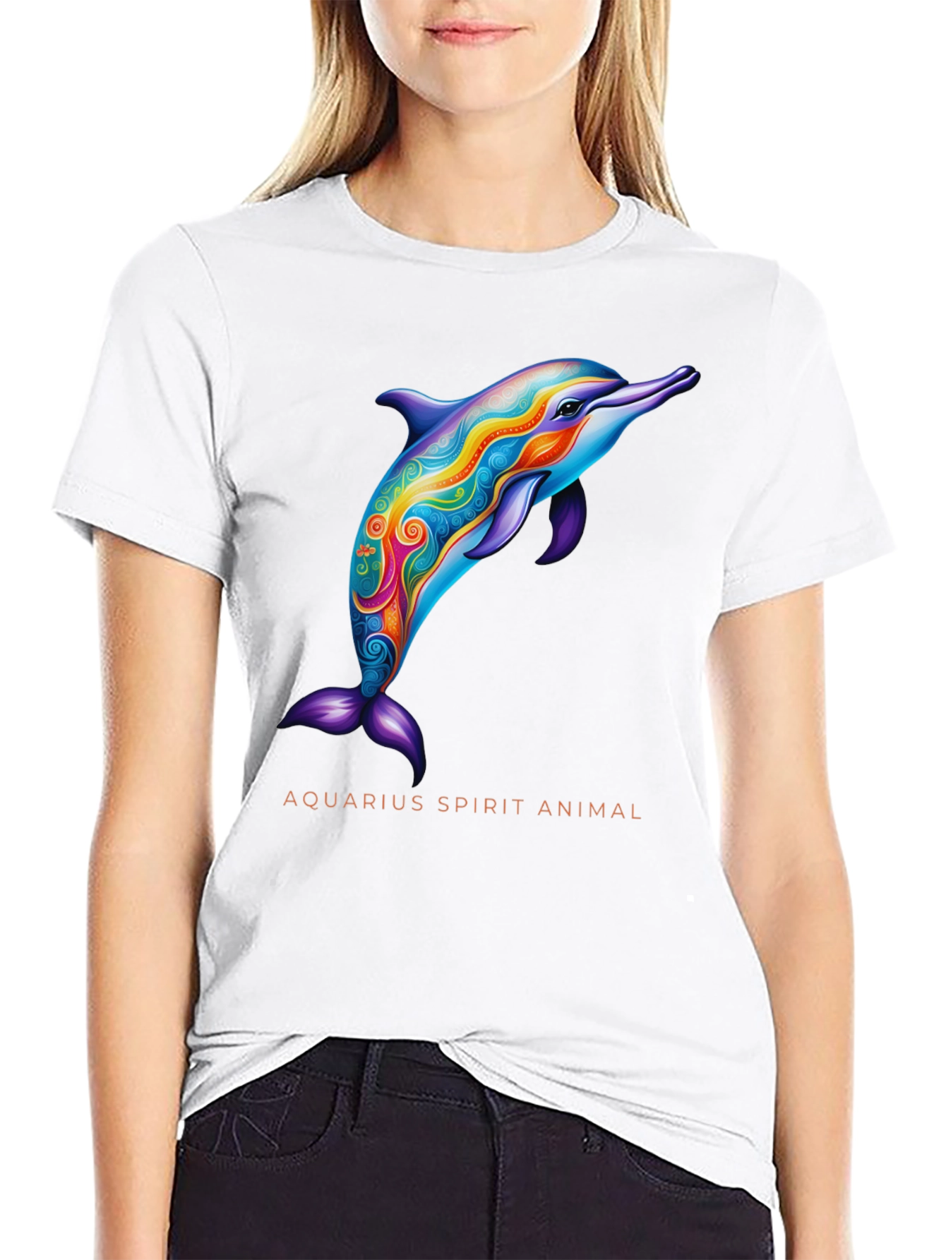Aquarius Spirit Animal Dolphin Graphic Tee
