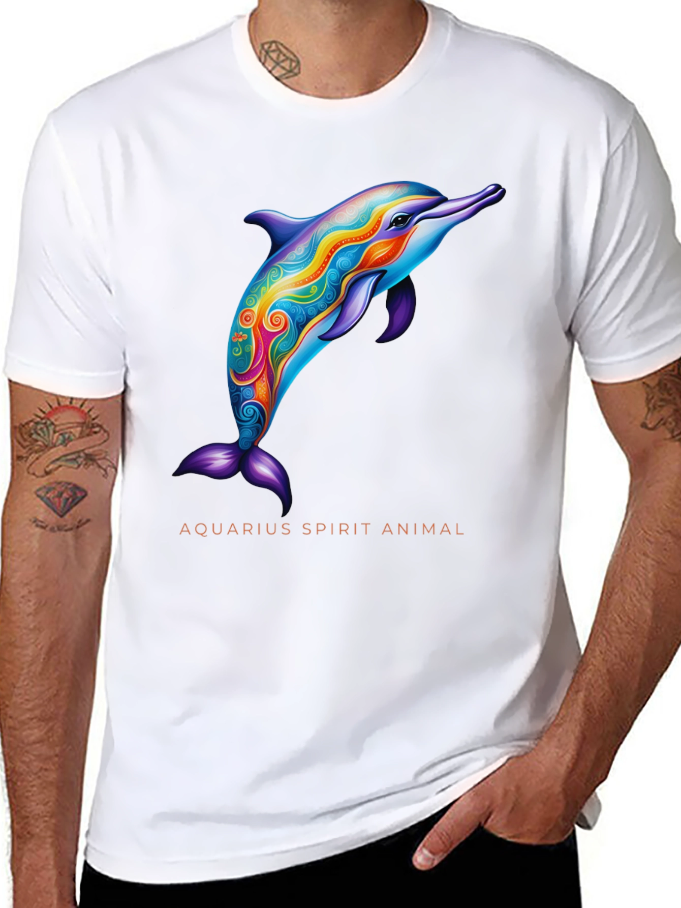 Aquarius Spirit Animal Dolphin Graphic Tee