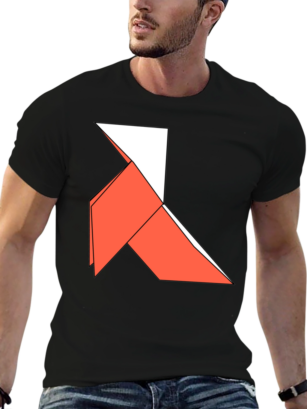 Origami Bird Graphic Tee - Casual Style