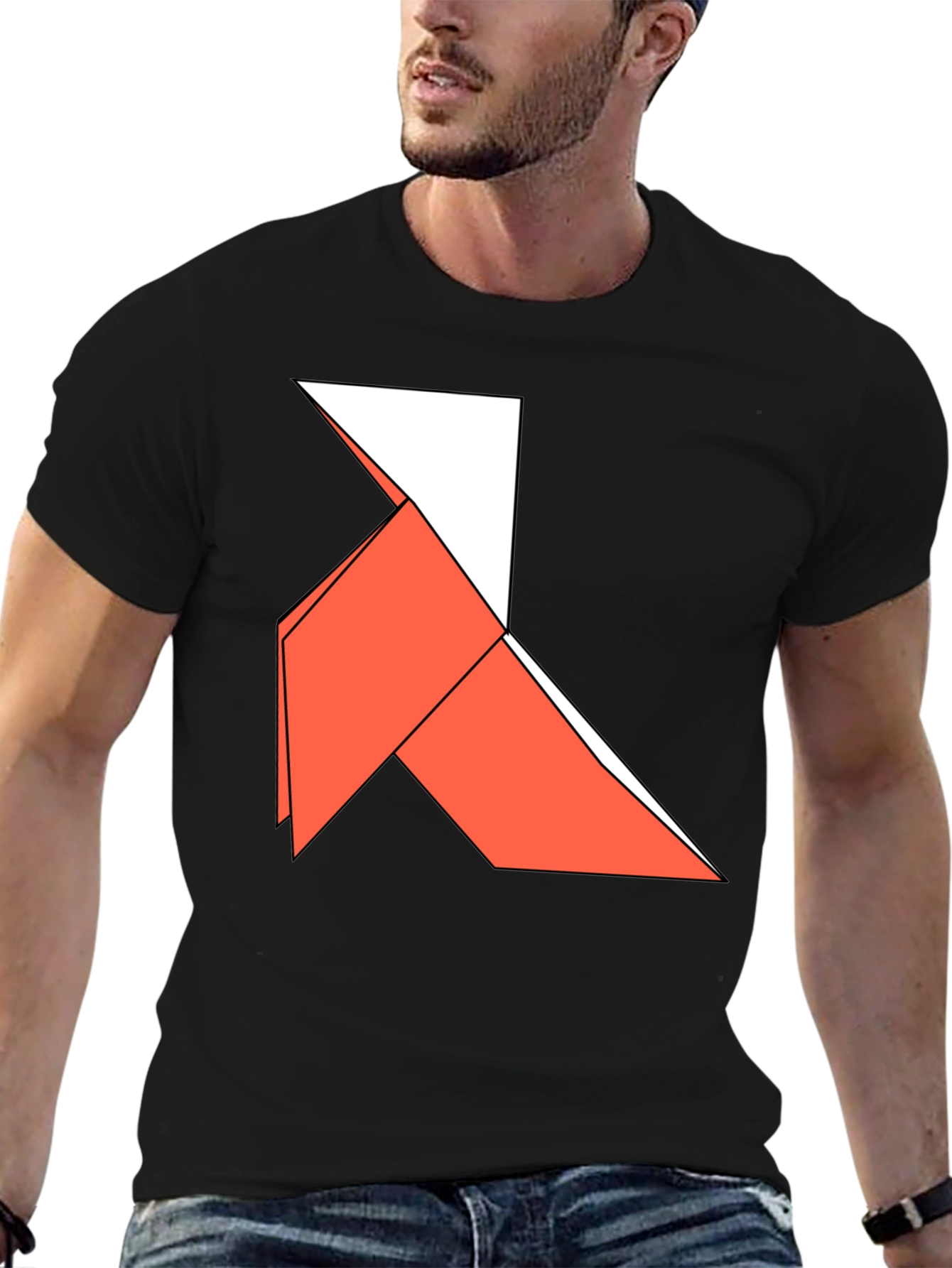 Origami Bird Graphic Tee - Casual Style
