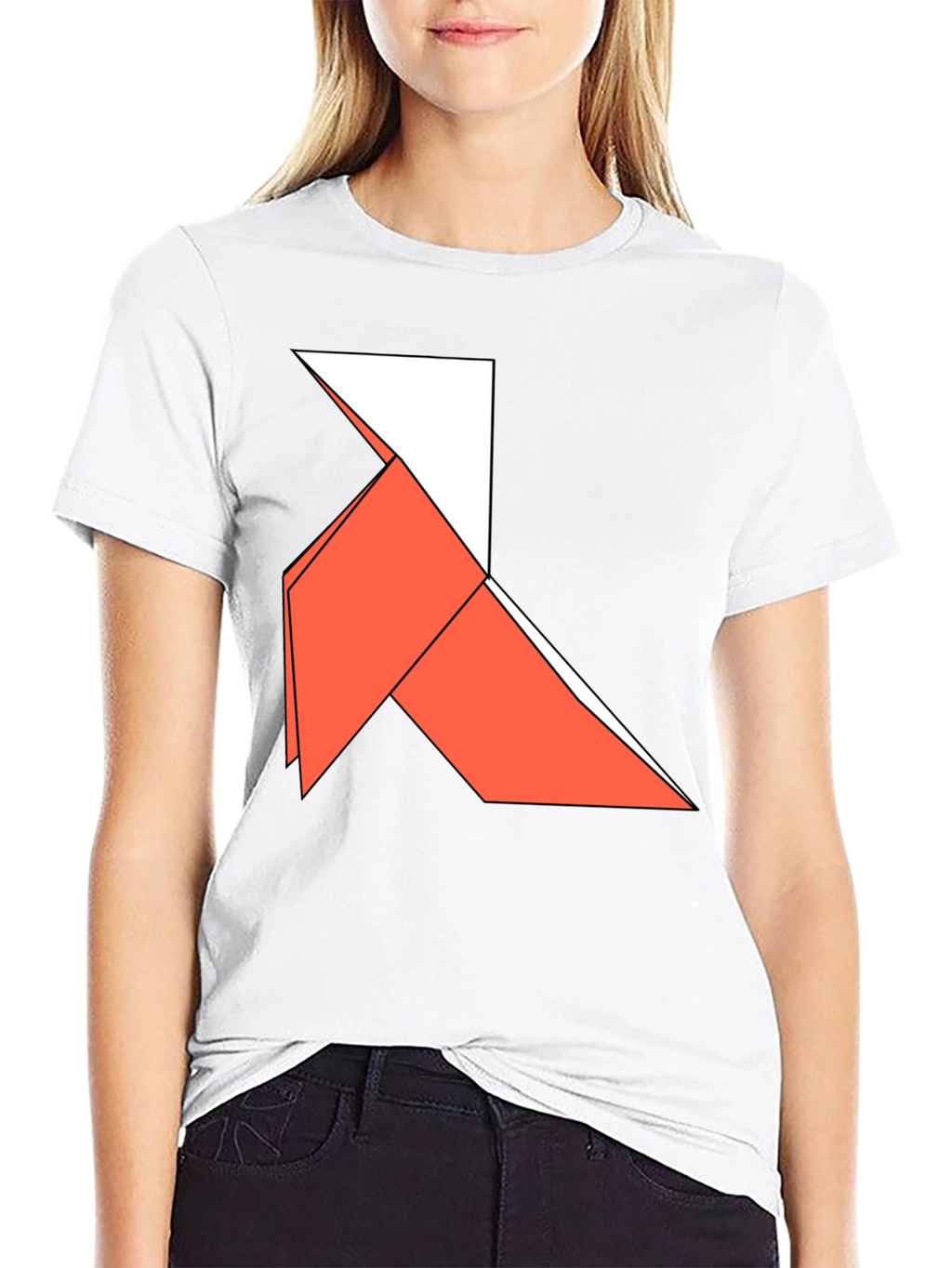 Origami Bird Graphic Tee - Casual Style