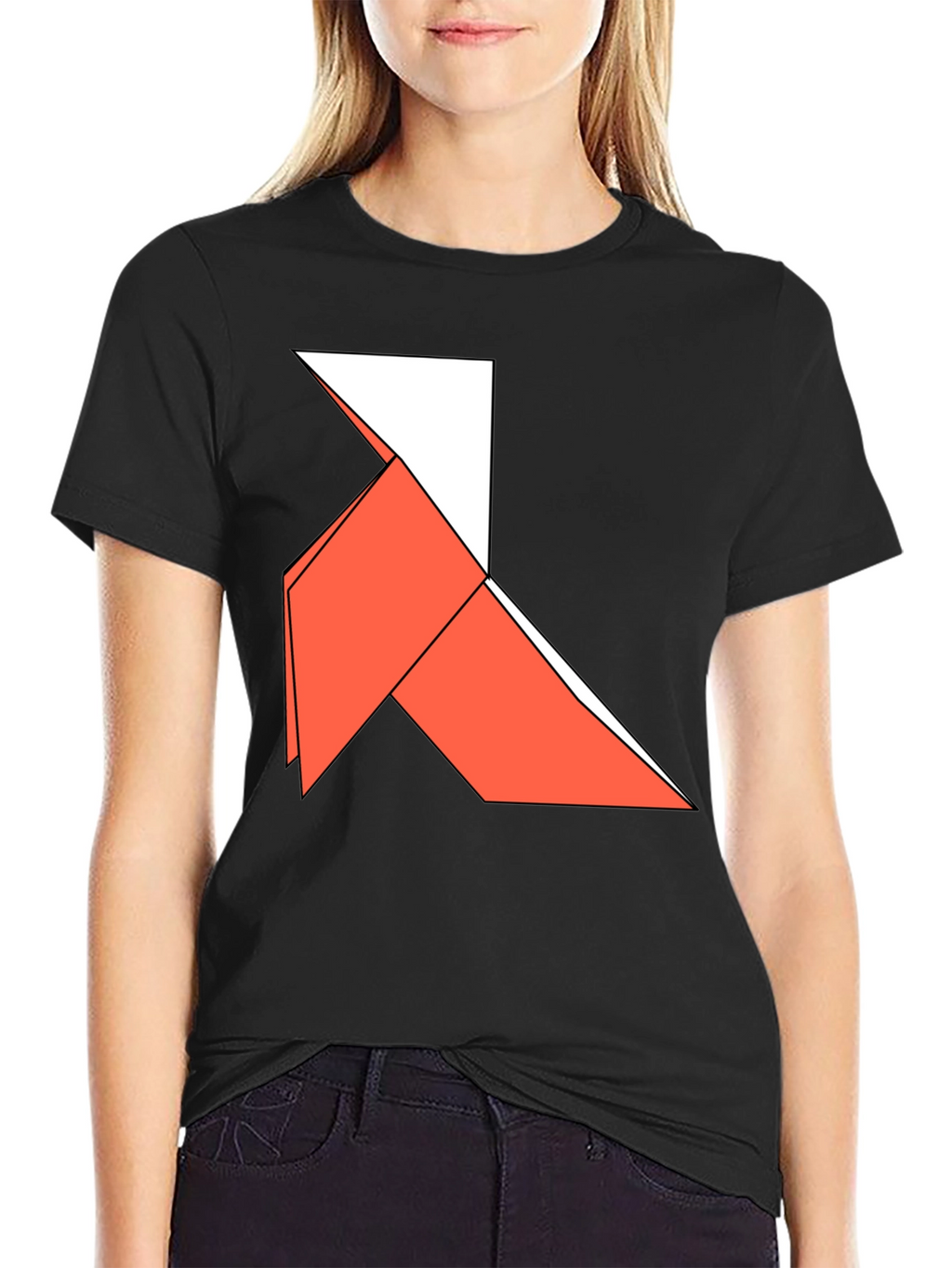 Origami Bird Graphic Tee - Casual Style