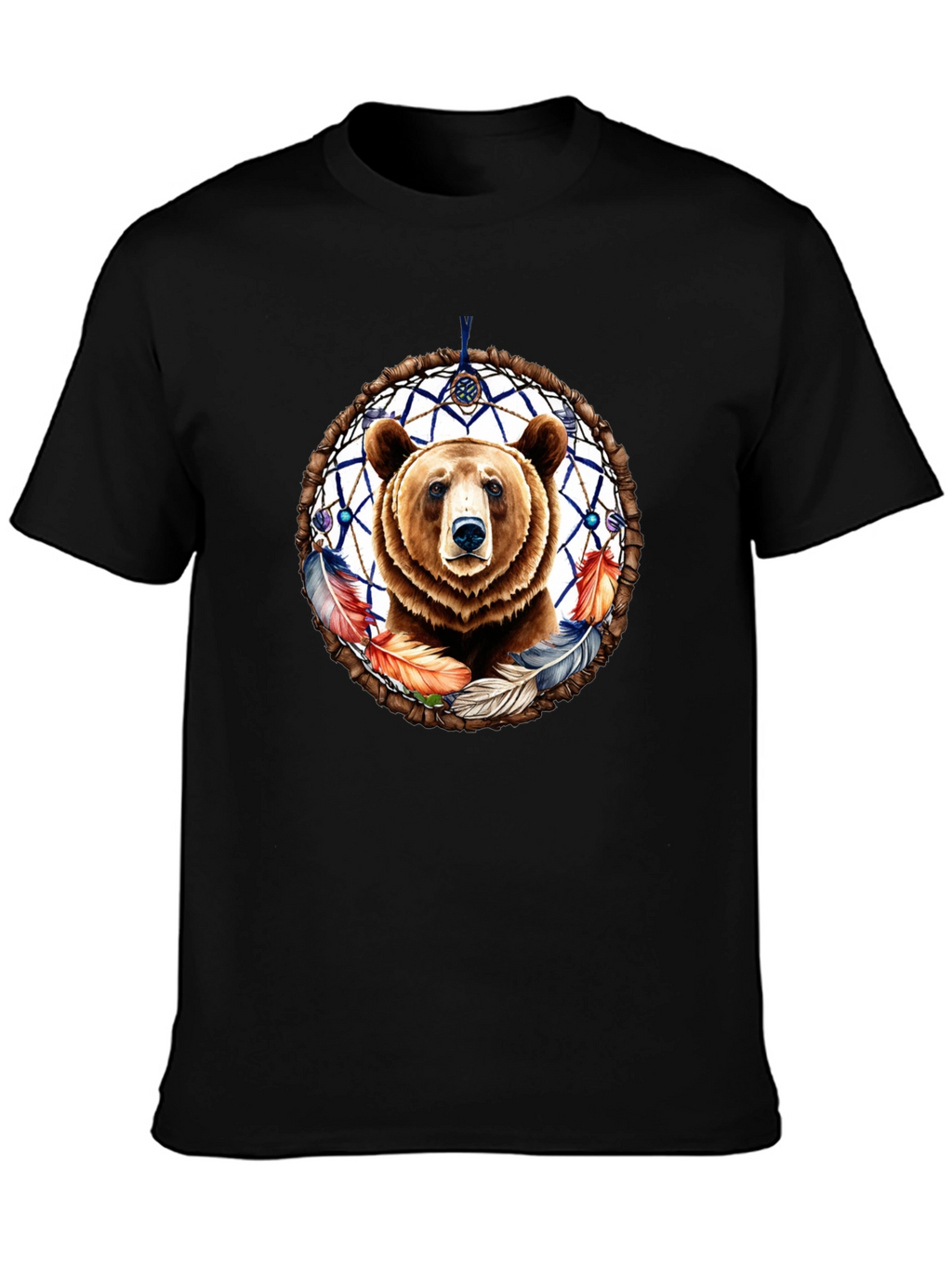 Bear Dreamcatcher Graphic Tee - Black