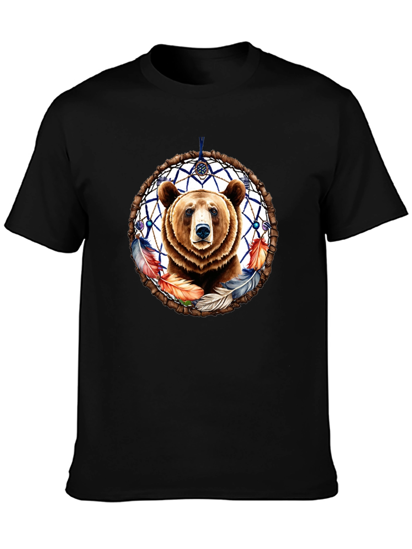 Bear Dreamcatcher Graphic Tee - Black