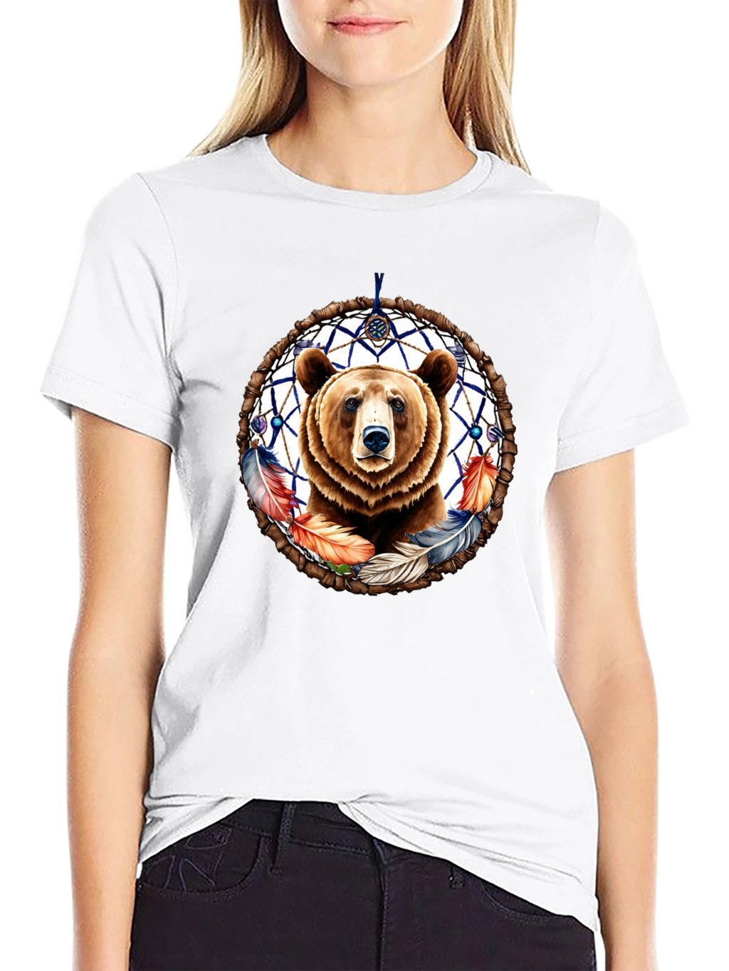 Bear Dreamcatcher Graphic Tee - Black