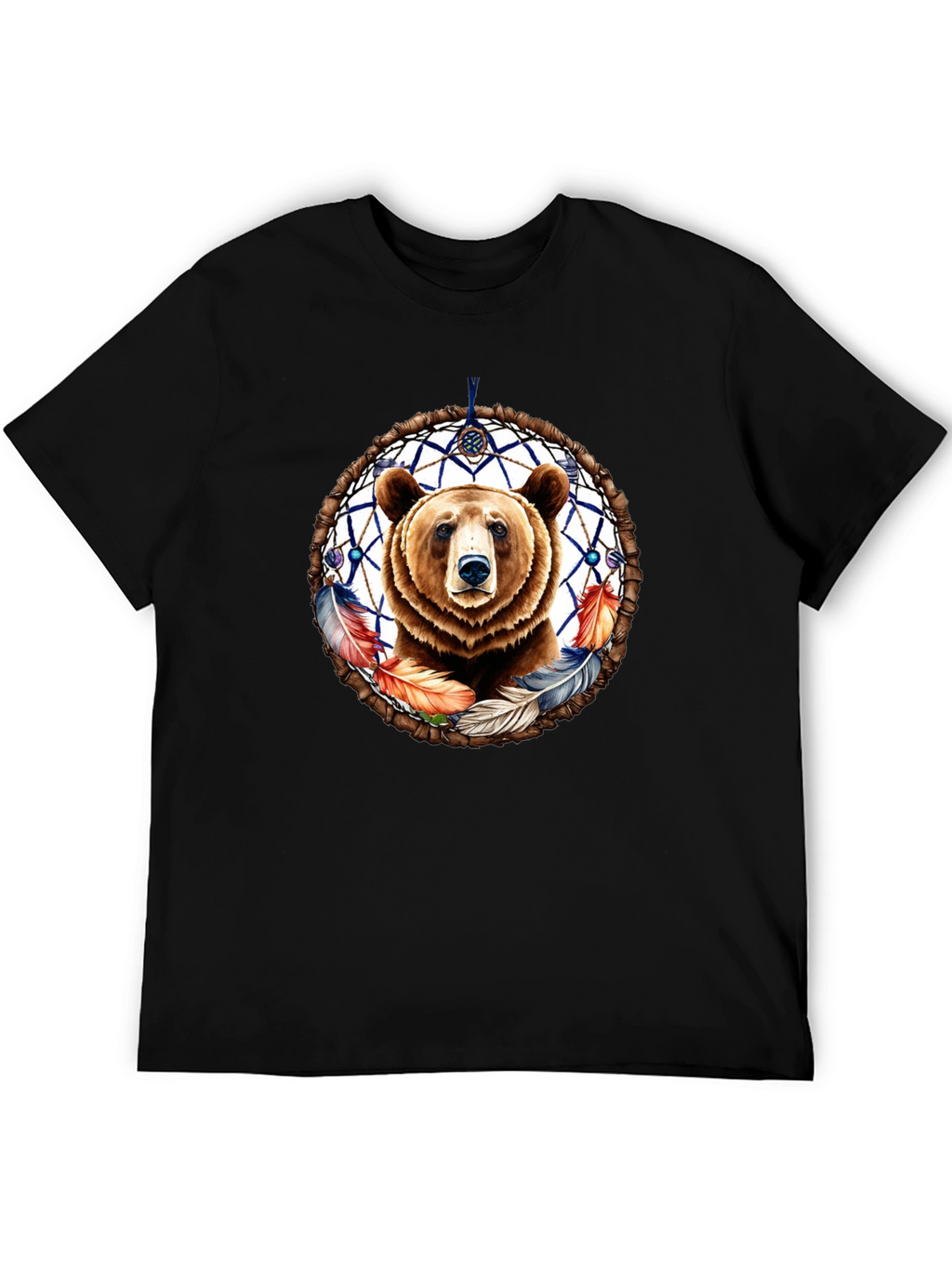 Bear Dreamcatcher Graphic Tee - Black
