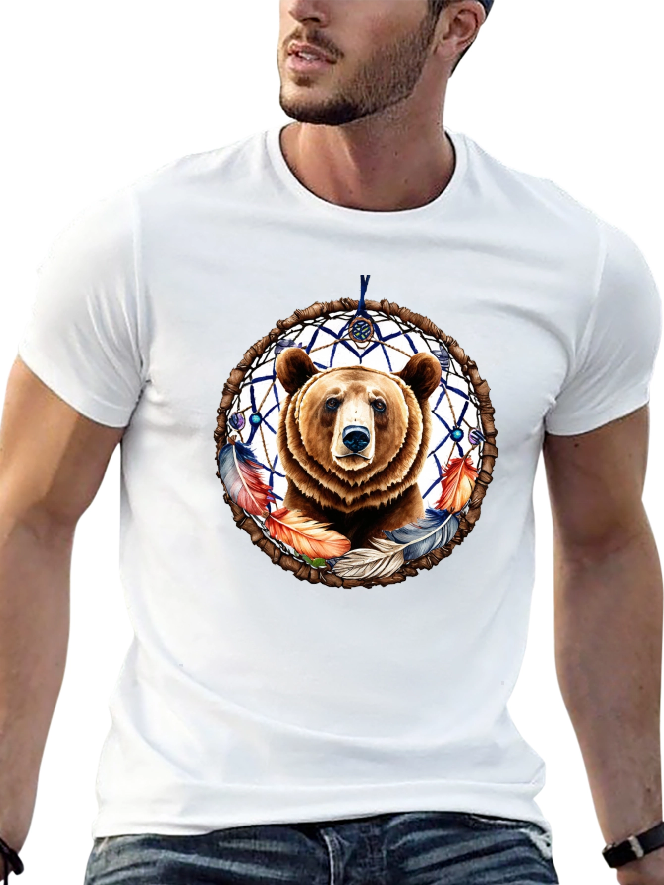 Bear Dreamcatcher Graphic Tee - Black