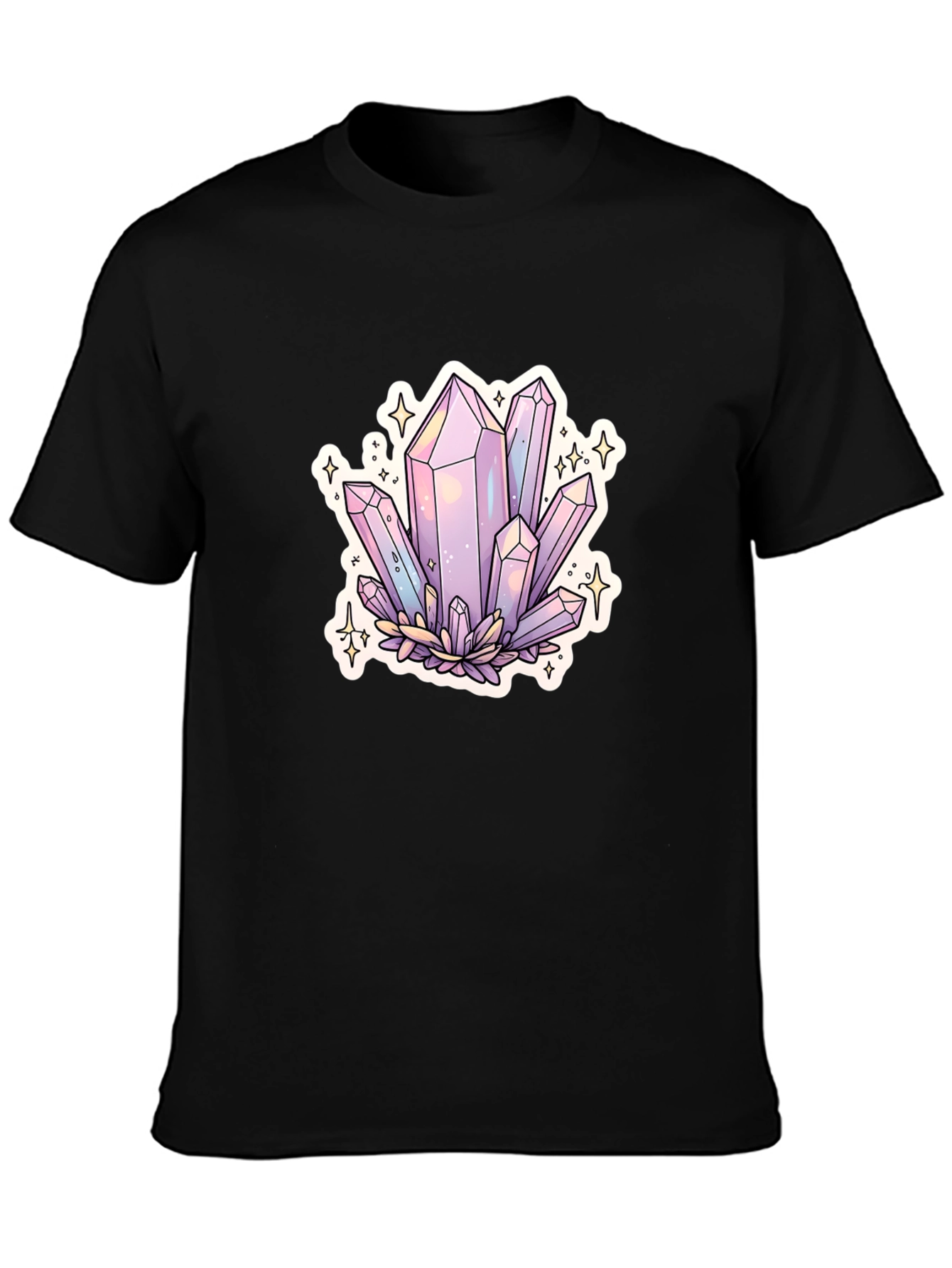 Crystal Cluster Graphic Tee - Black Cotton Blend