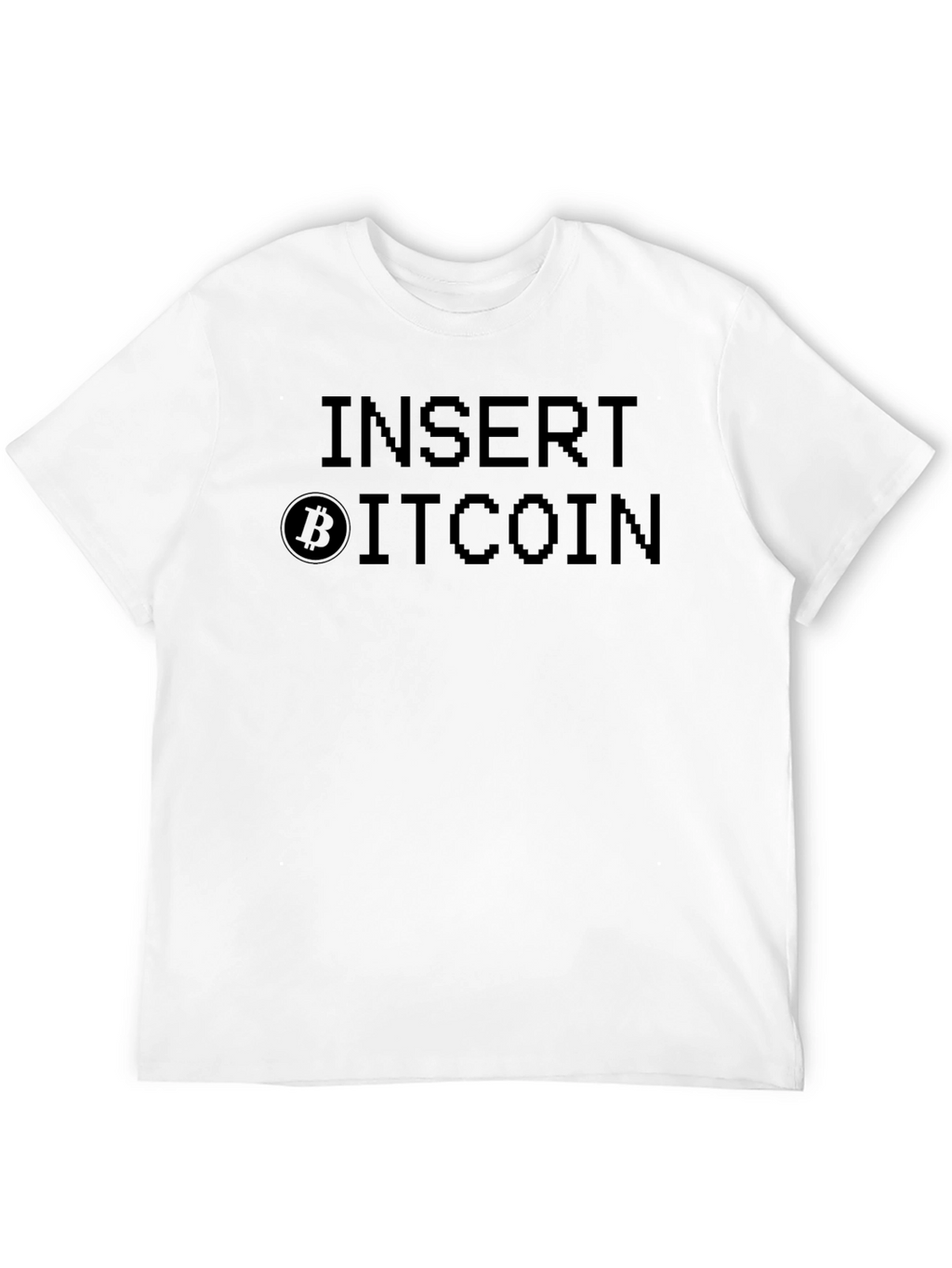 Insert Bitcoin Pixel Graphic T-Shirt - Black