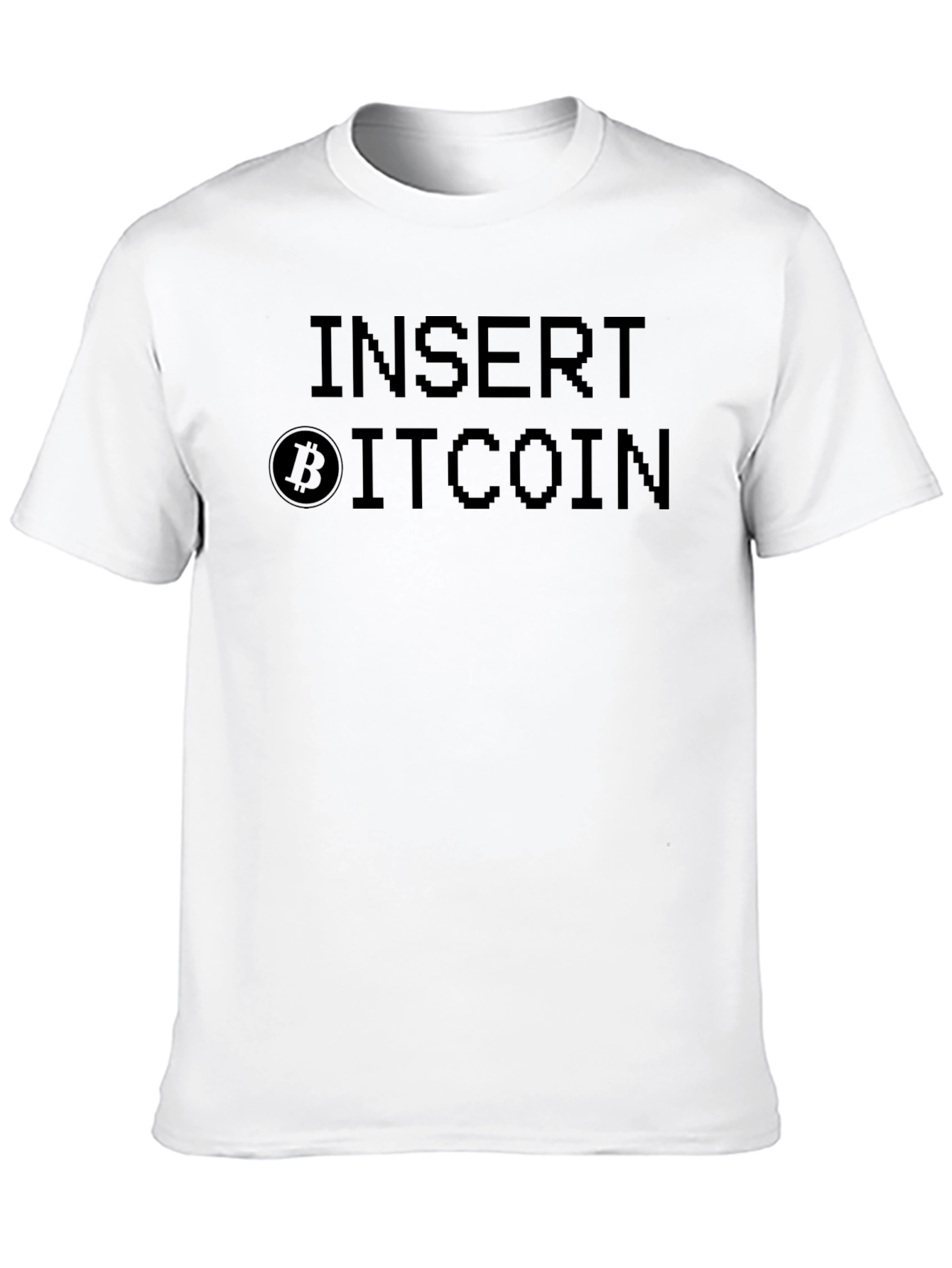 Insert Bitcoin Pixel Graphic T-Shirt - Black