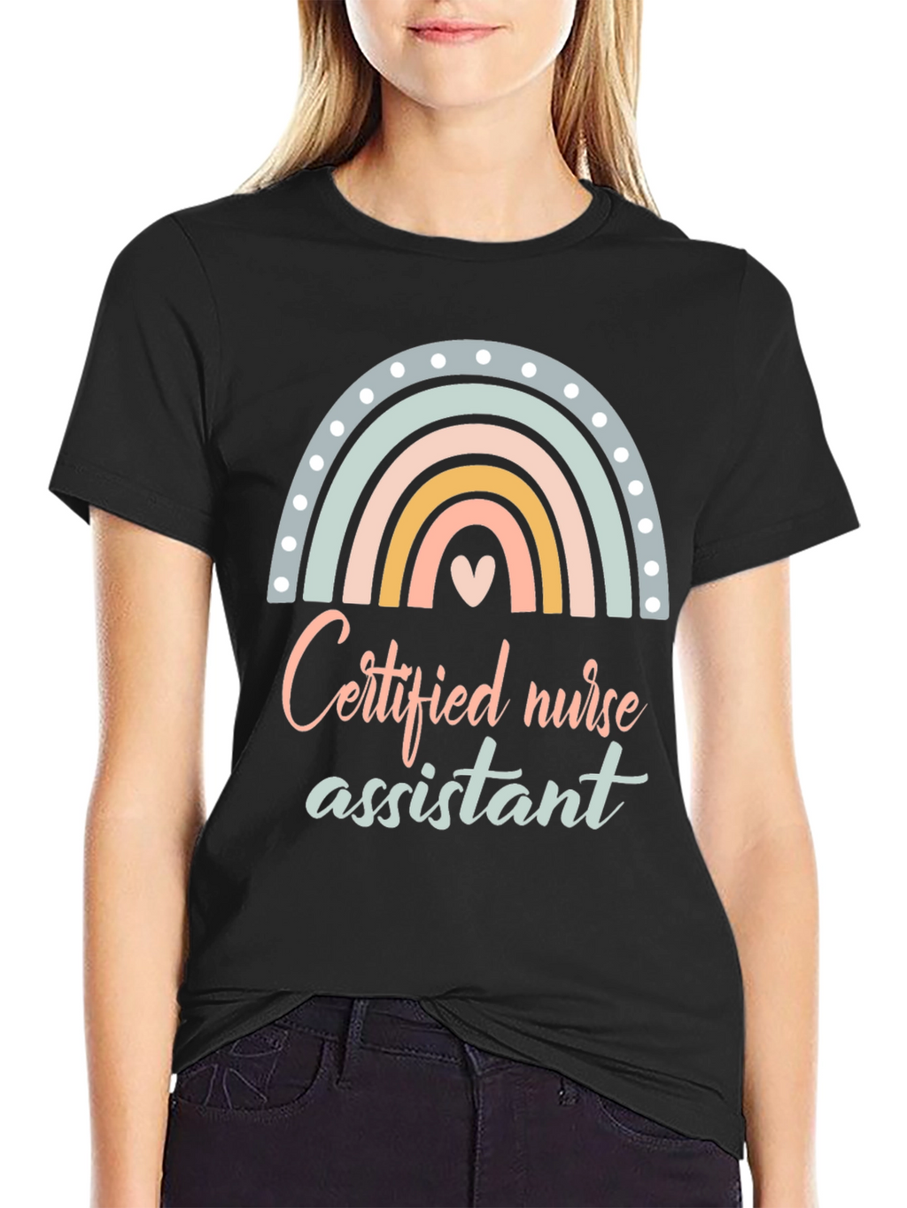 Certified Nurse Assistant T-Shirt Rainbow Design