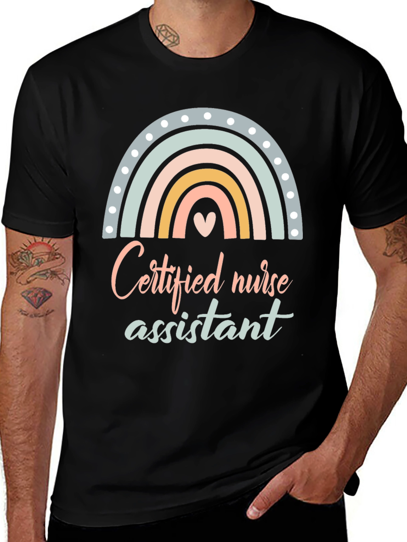 Certified Nurse Assistant T-Shirt Rainbow Design