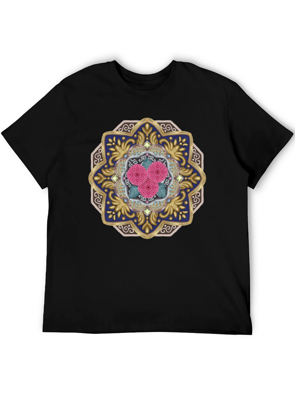 Floral Mandala Graphic Tee - Unique Art Shirt