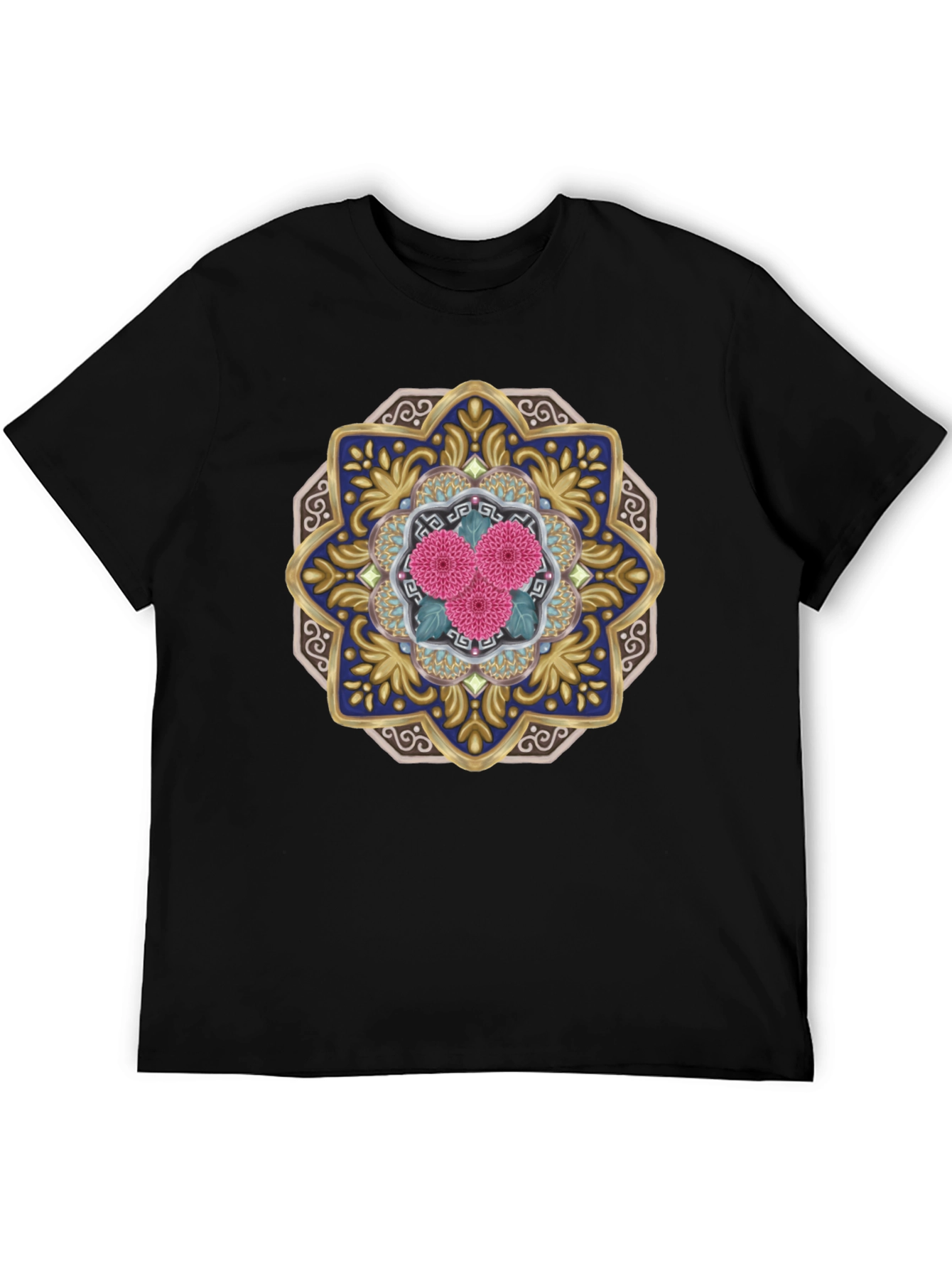 Floral Mandala Graphic Tee - Unique Art Shirt