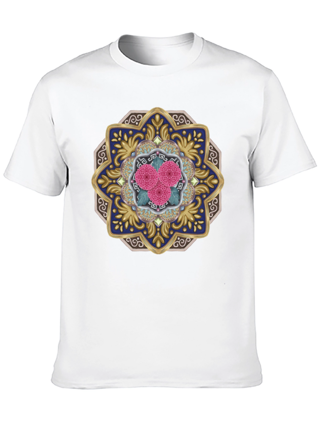 Floral Mandala Graphic Tee - Unique Art Shirt