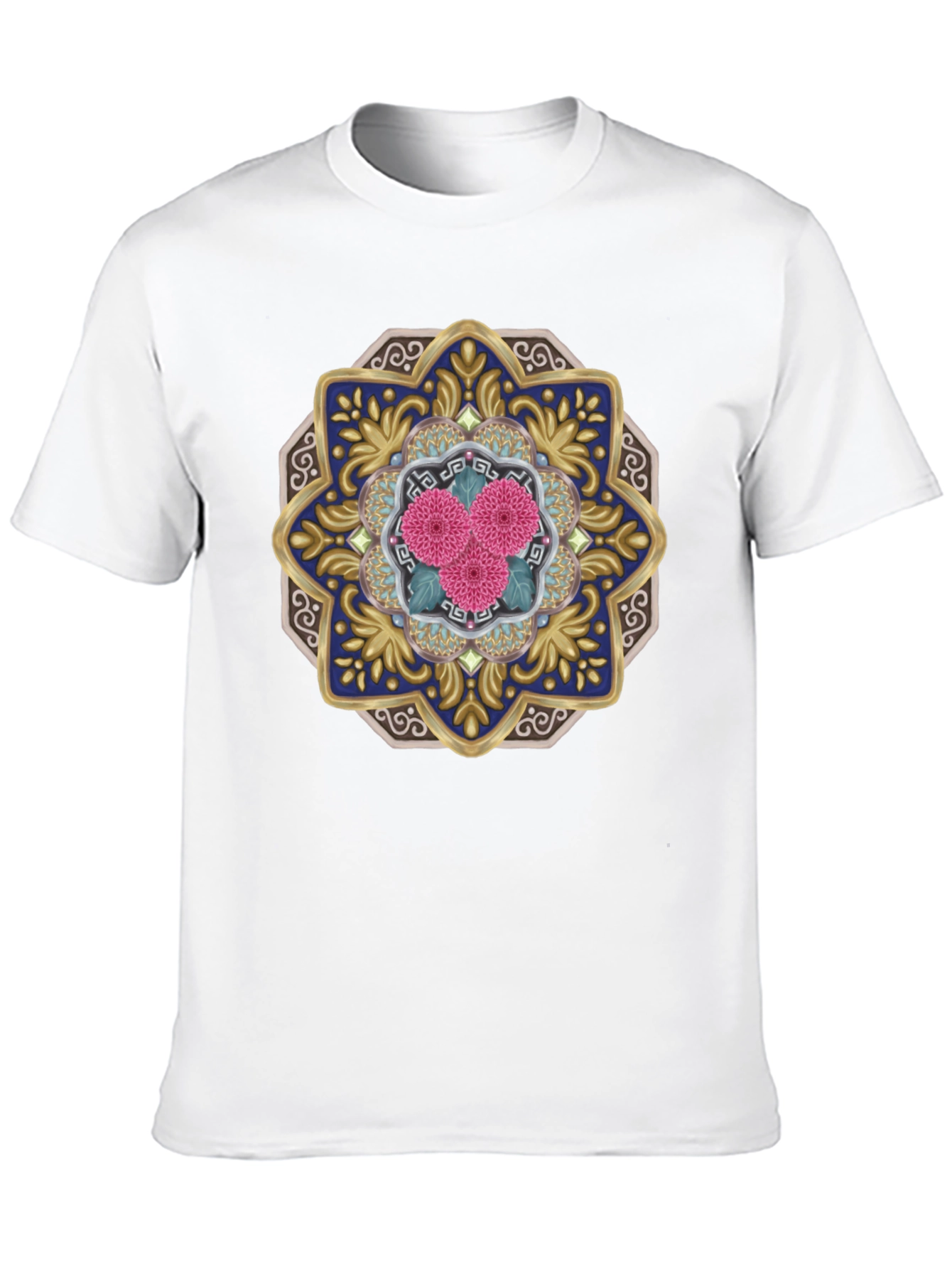 Floral Mandala Graphic Tee - Unique Art Shirt