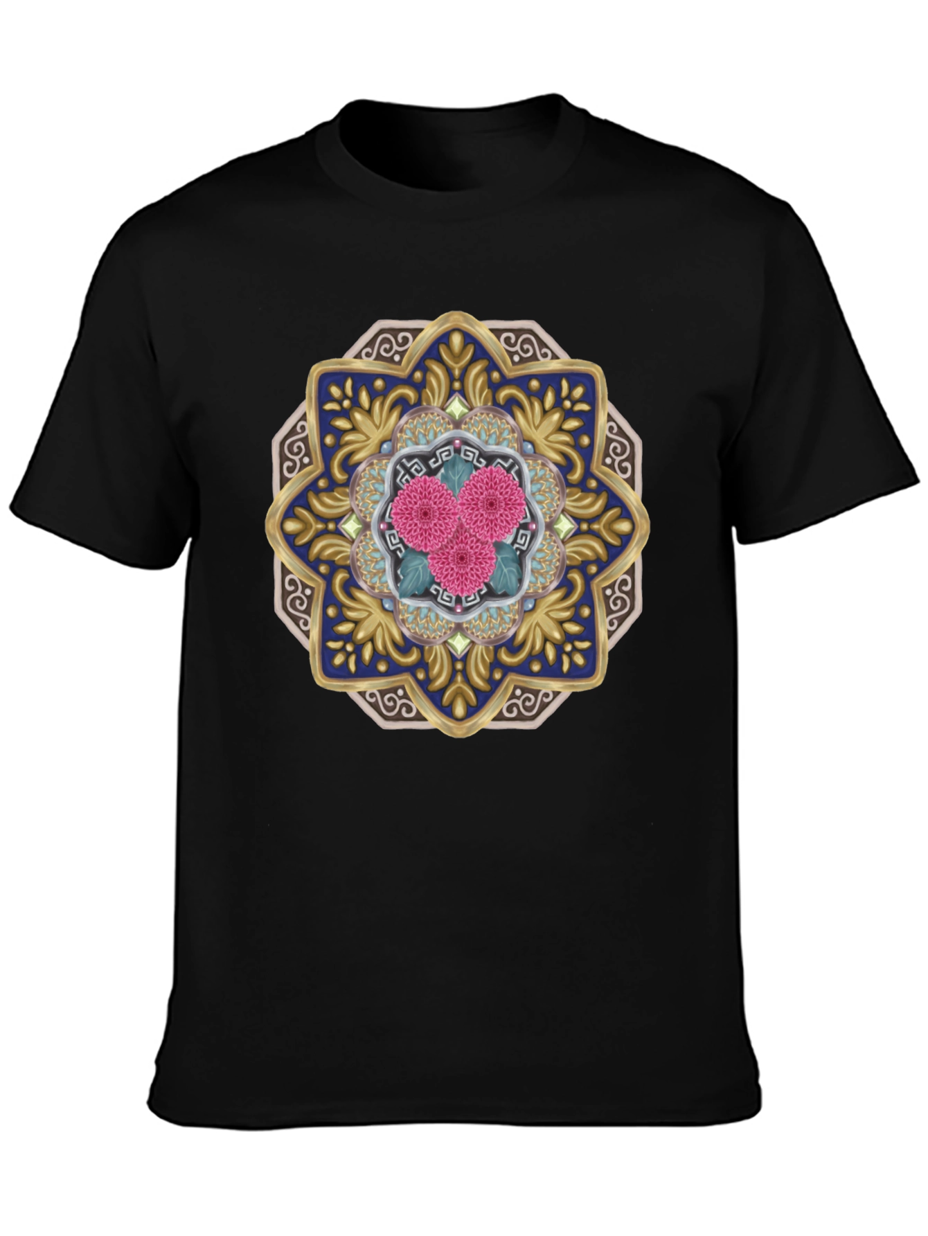 Floral Mandala Graphic Tee - Unique Art Shirt