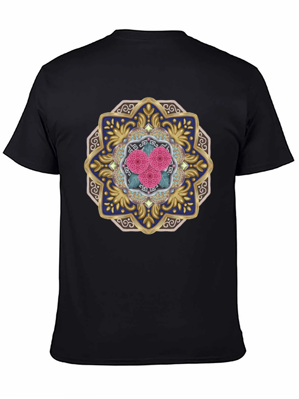 Floral Mandala Graphic Tee - Unique Art Shirt