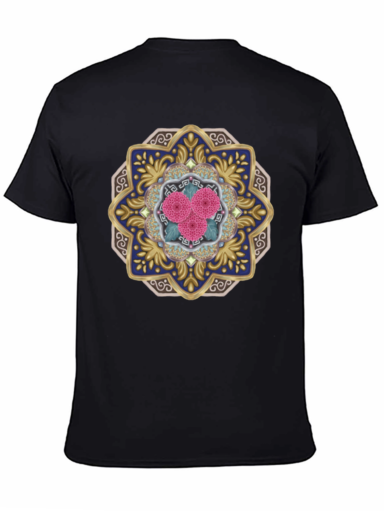 Floral Mandala Graphic Tee - Unique Art Shirt