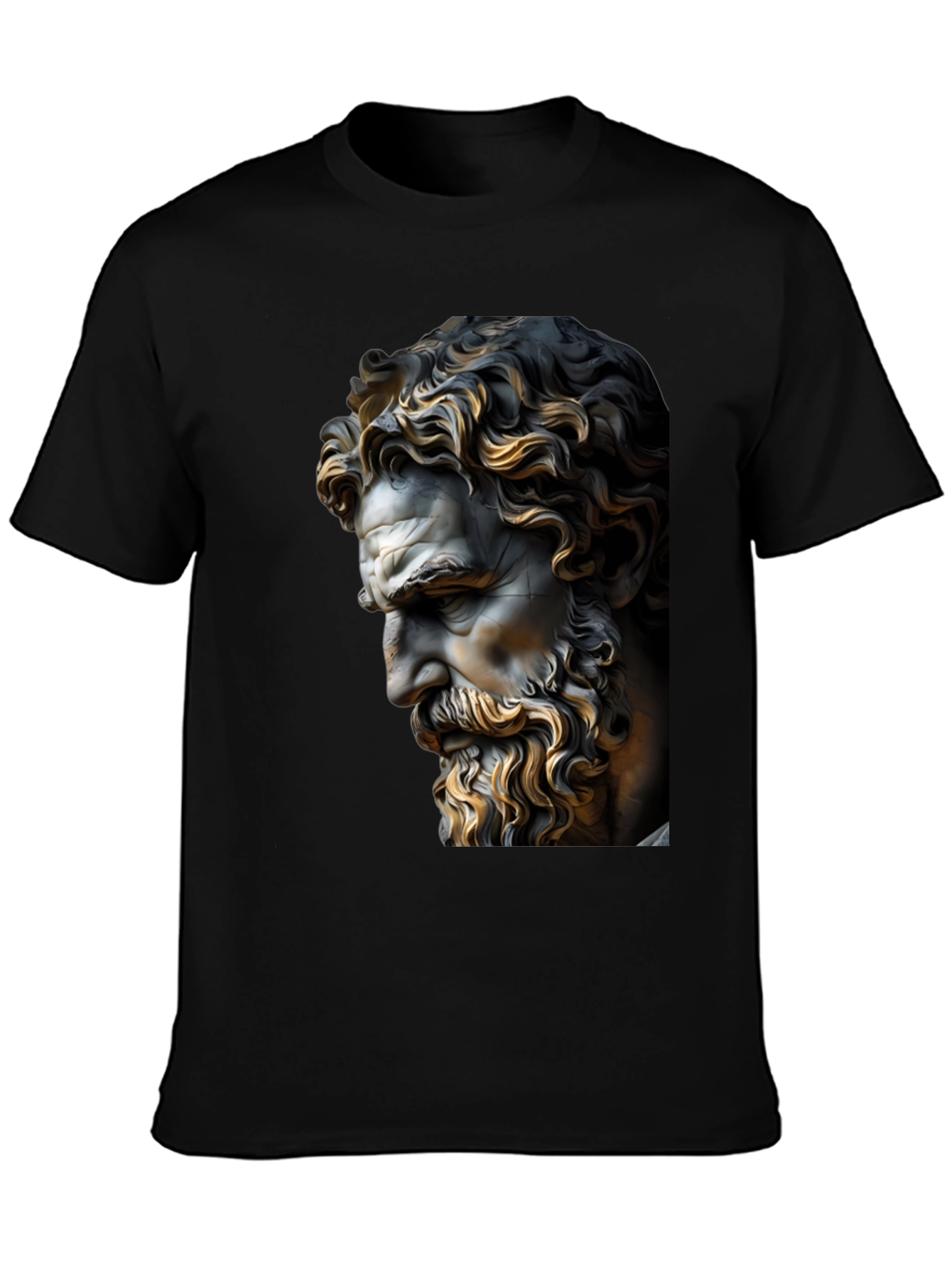 Classical Statue Graphic Black T-Shirt
