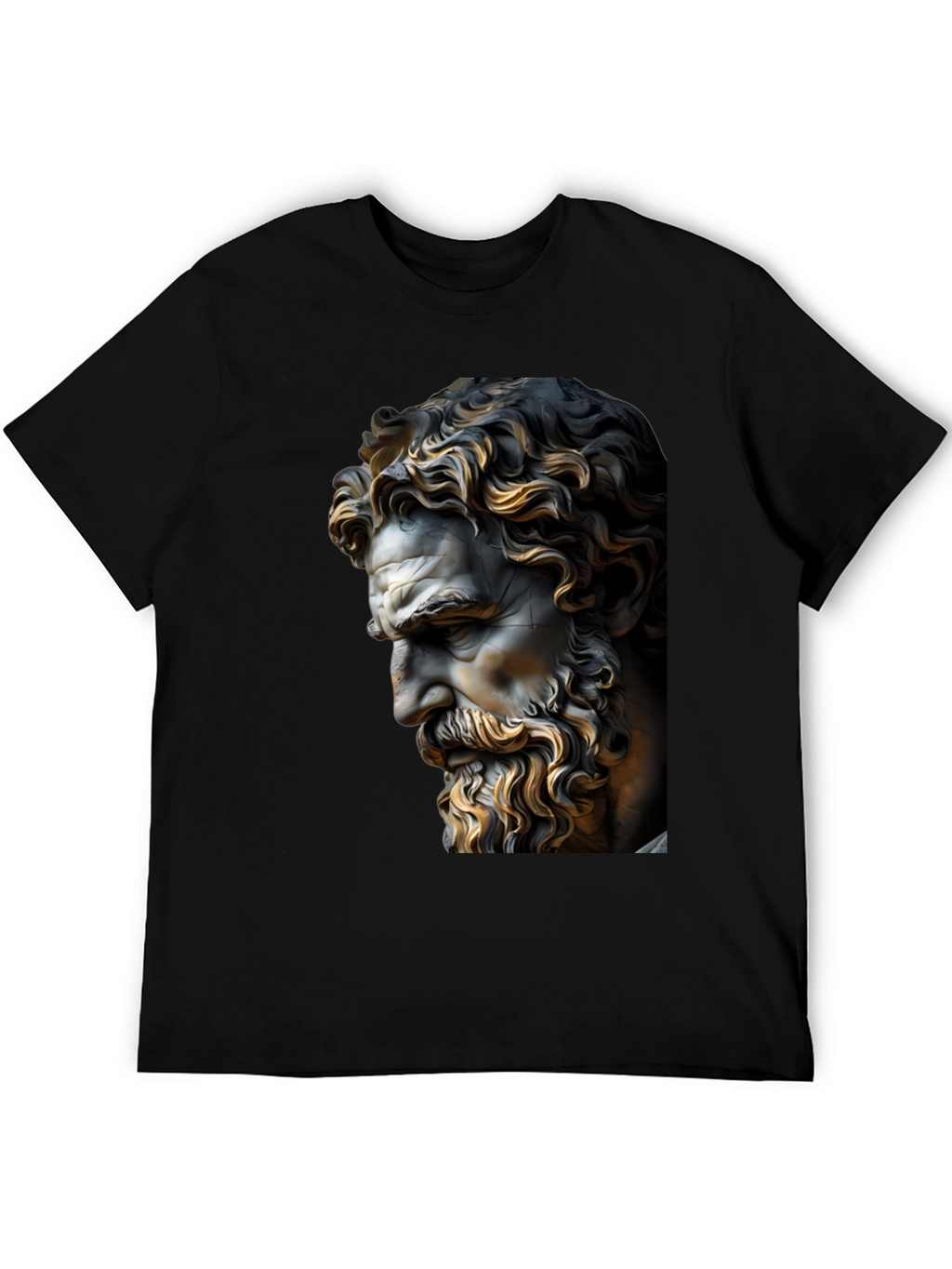 Classical Statue Graphic Black T-Shirt