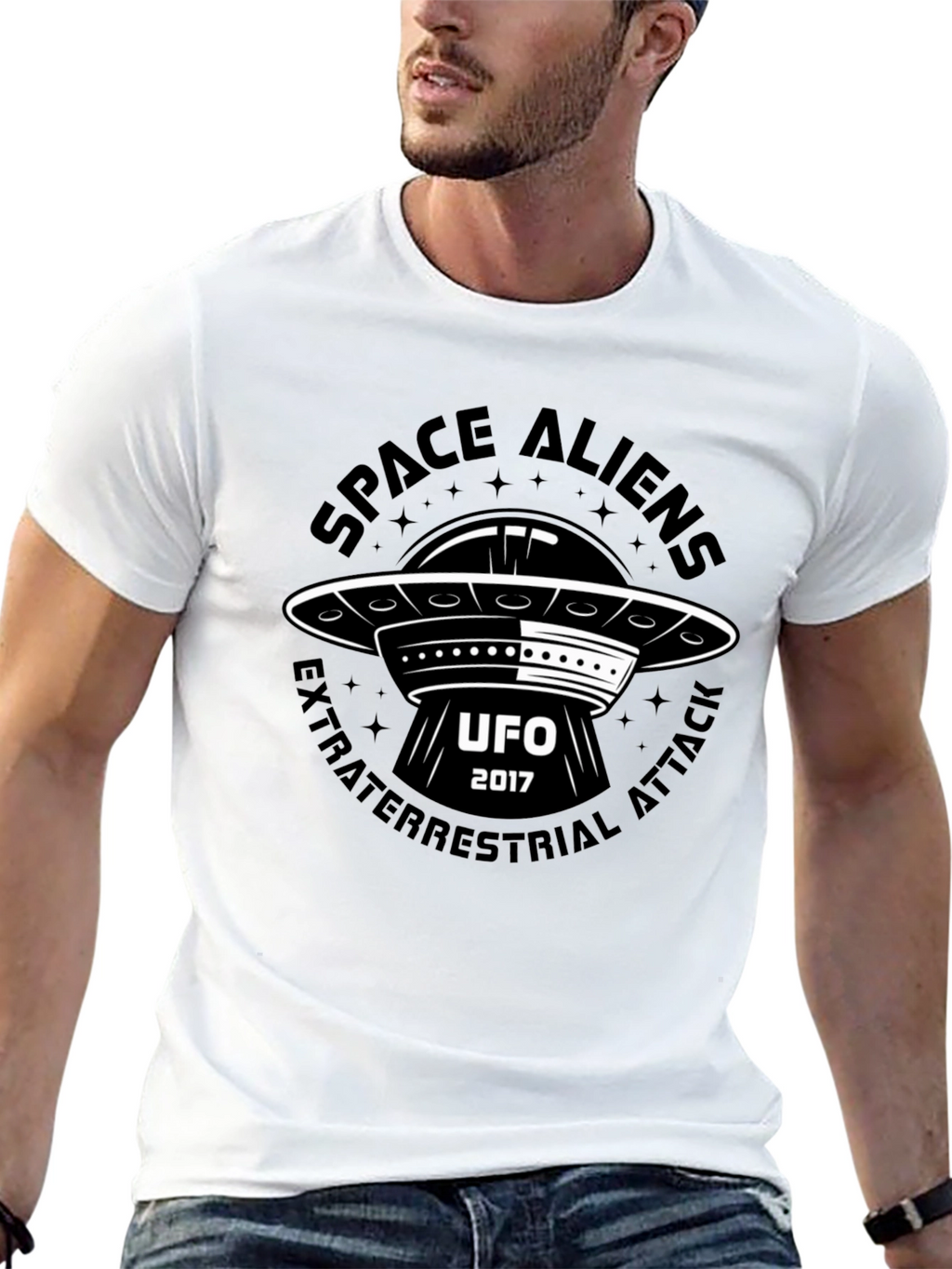 Space Aliens UFO T-Shirt - Extraterrestrial Attack 2017