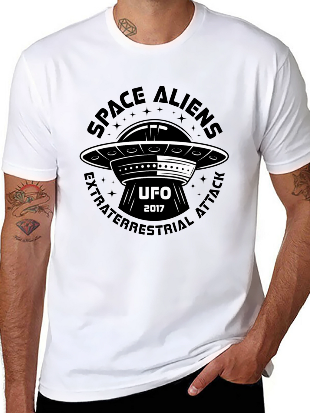 Space Aliens UFO T-Shirt - Extraterrestrial Attack 2017