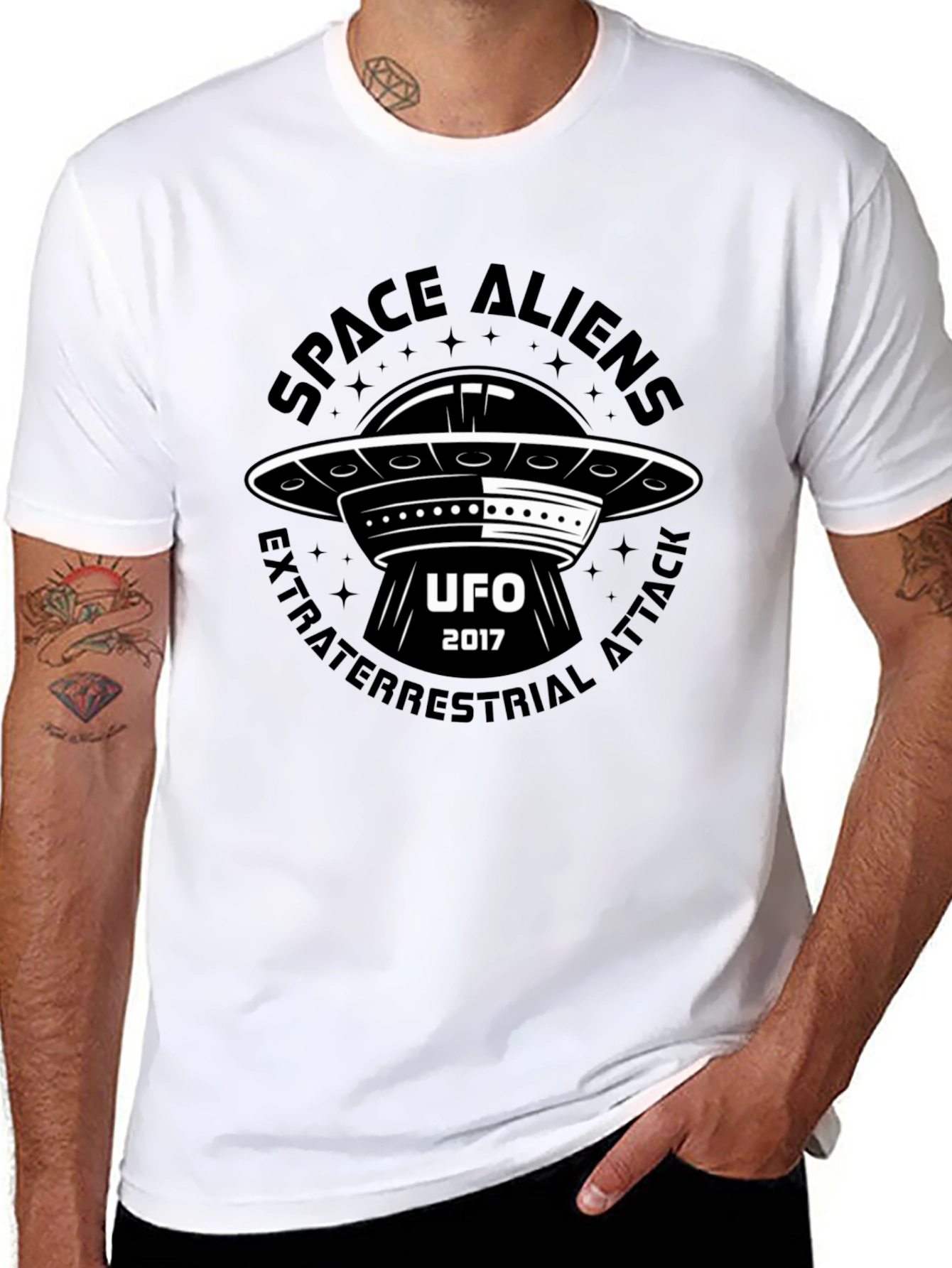 Space Aliens UFO T-Shirt - Extraterrestrial Attack 2017