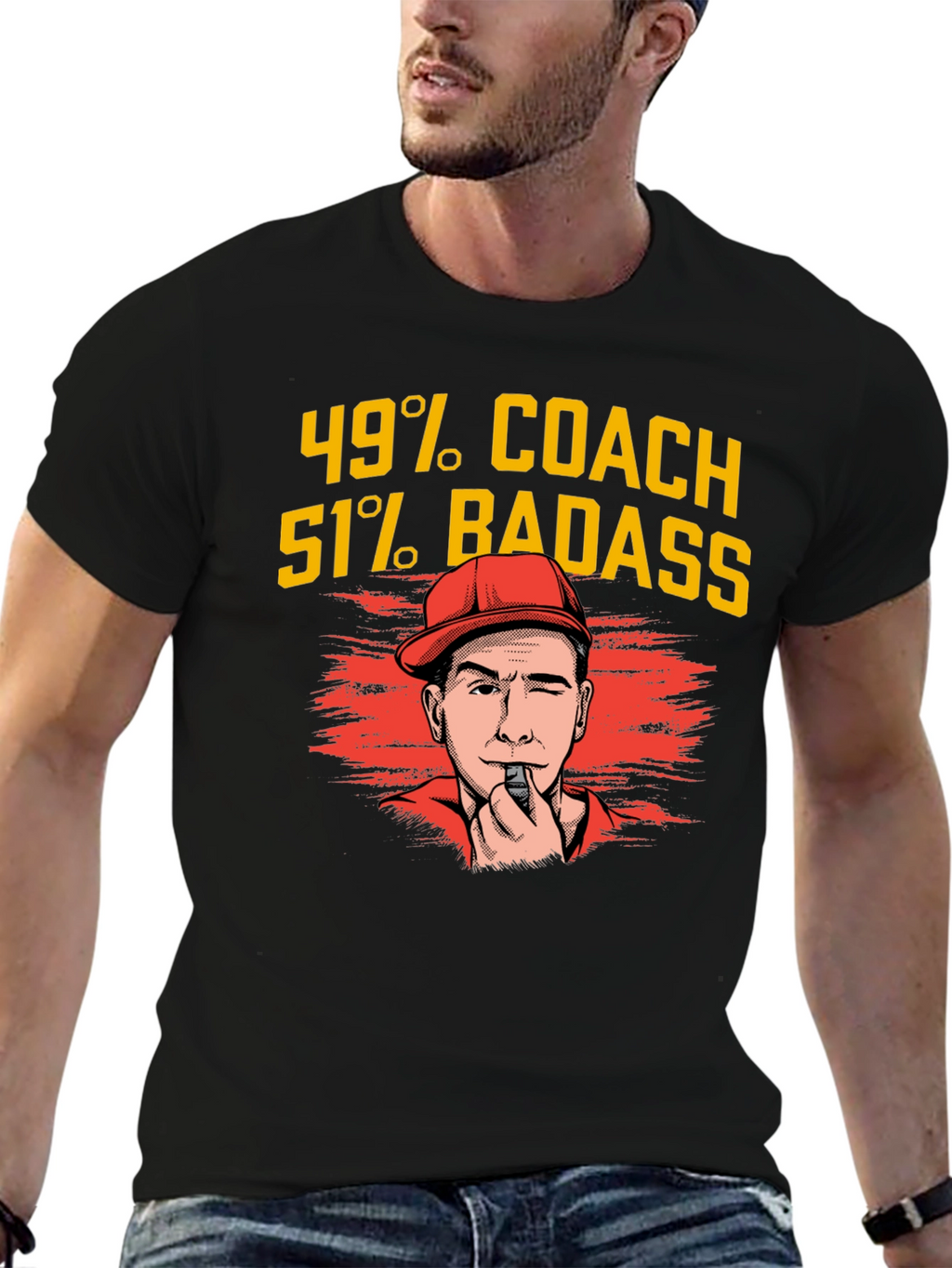 49% Coach 51% Badass Graphic T-Shirt