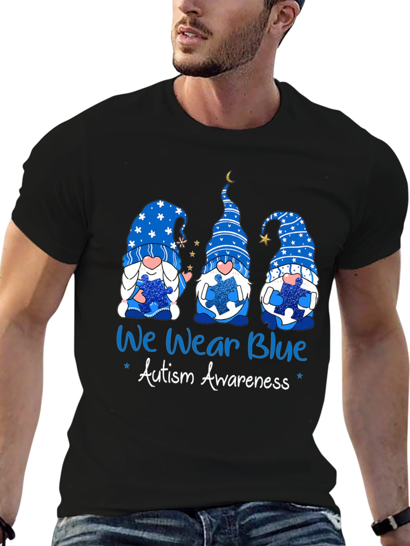 Autism Awareness Blue Gnome T-Shirt