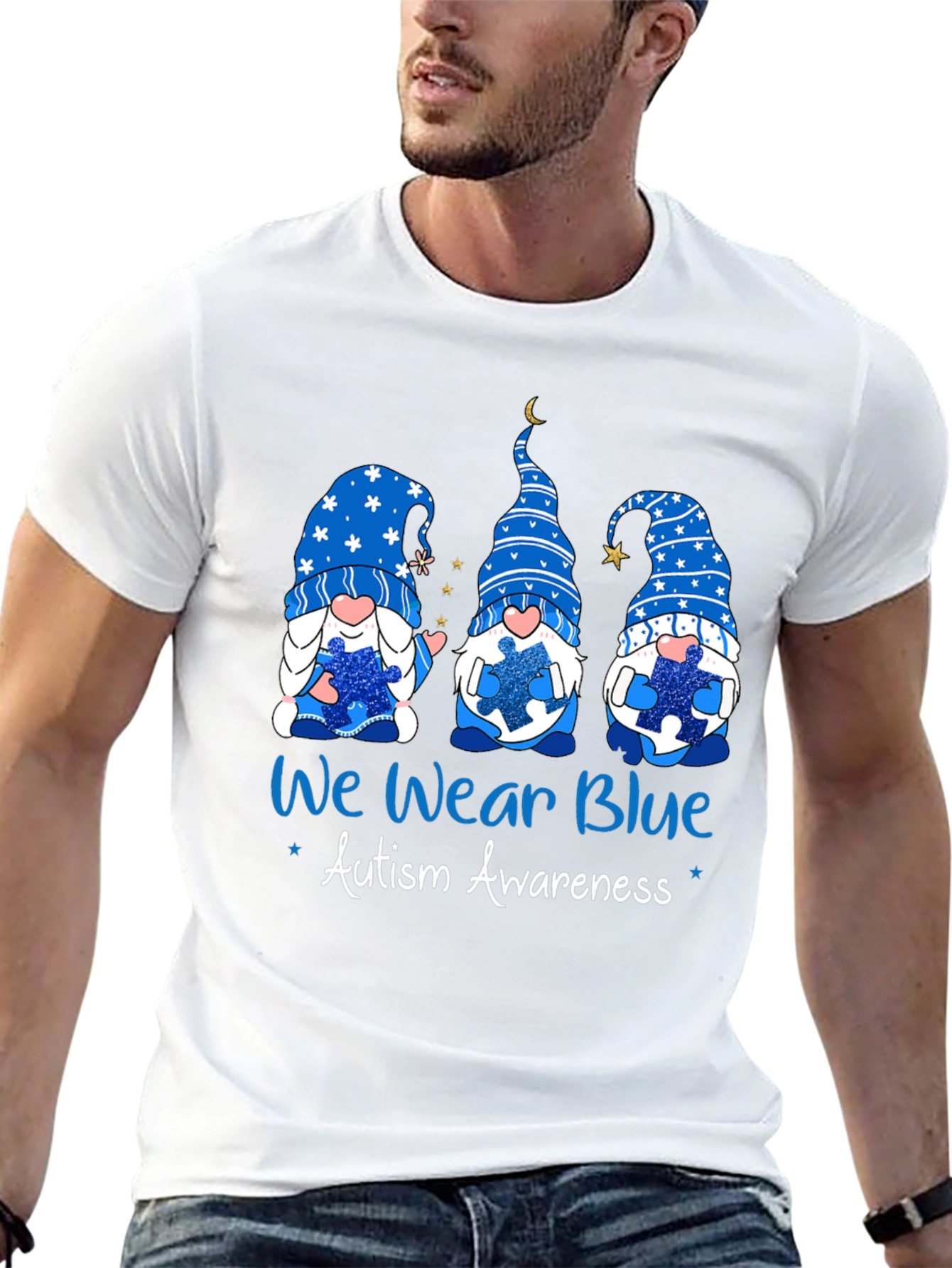 Autism Awareness Blue Gnome T-Shirt