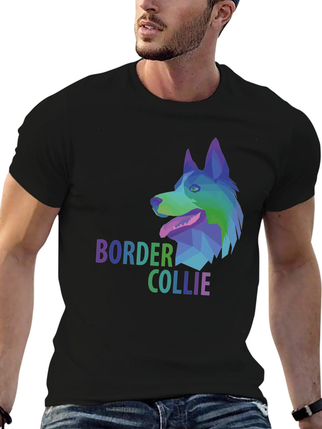 Border Collie Graphic Print T-Shirt