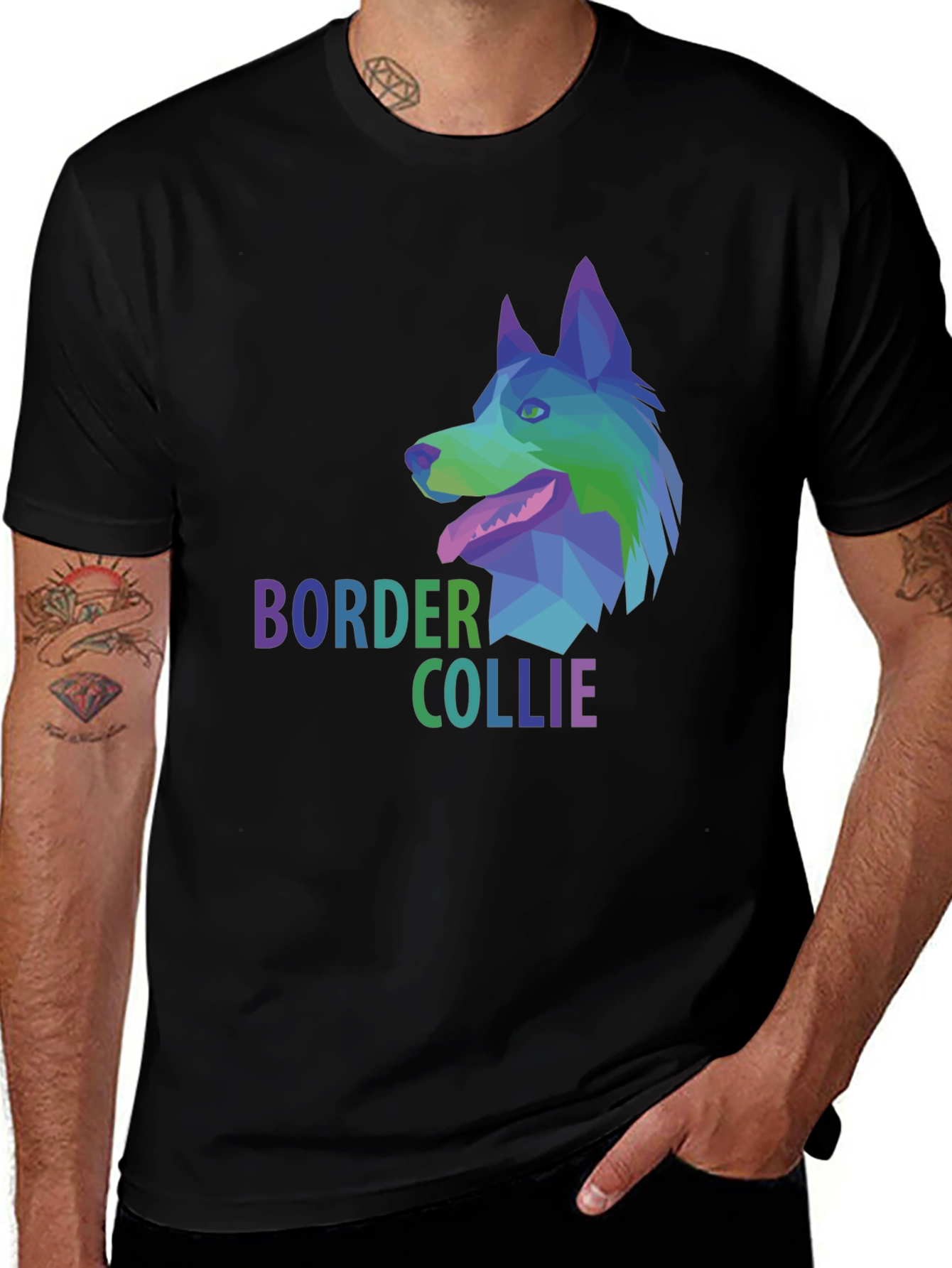 Border Collie Graphic Print T-Shirt