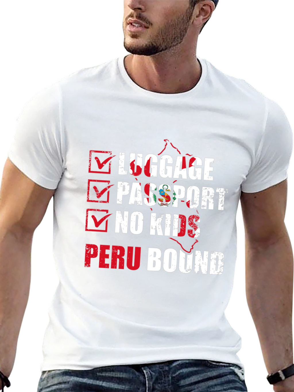 Peru Bound Checklist Graphic T-Shirt