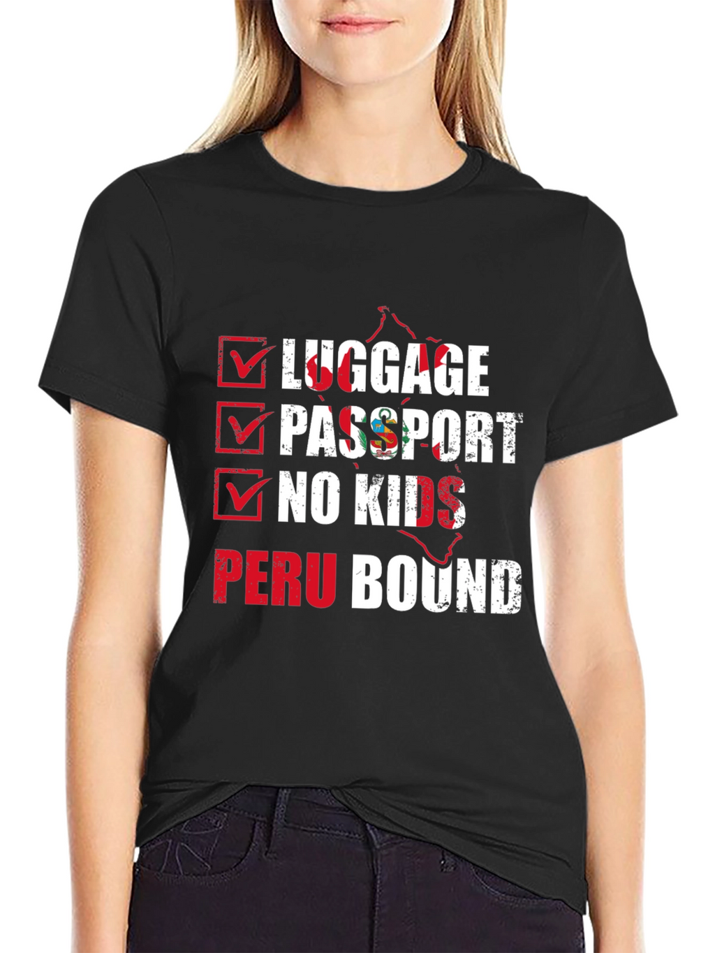 Peru Bound Checklist Graphic T-Shirt