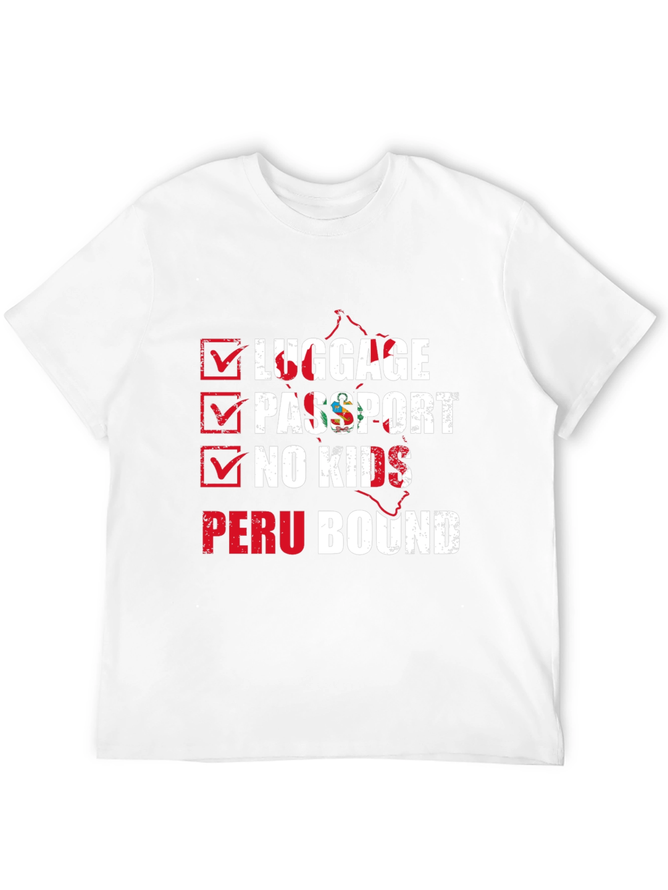 Peru Bound Checklist Graphic T-Shirt