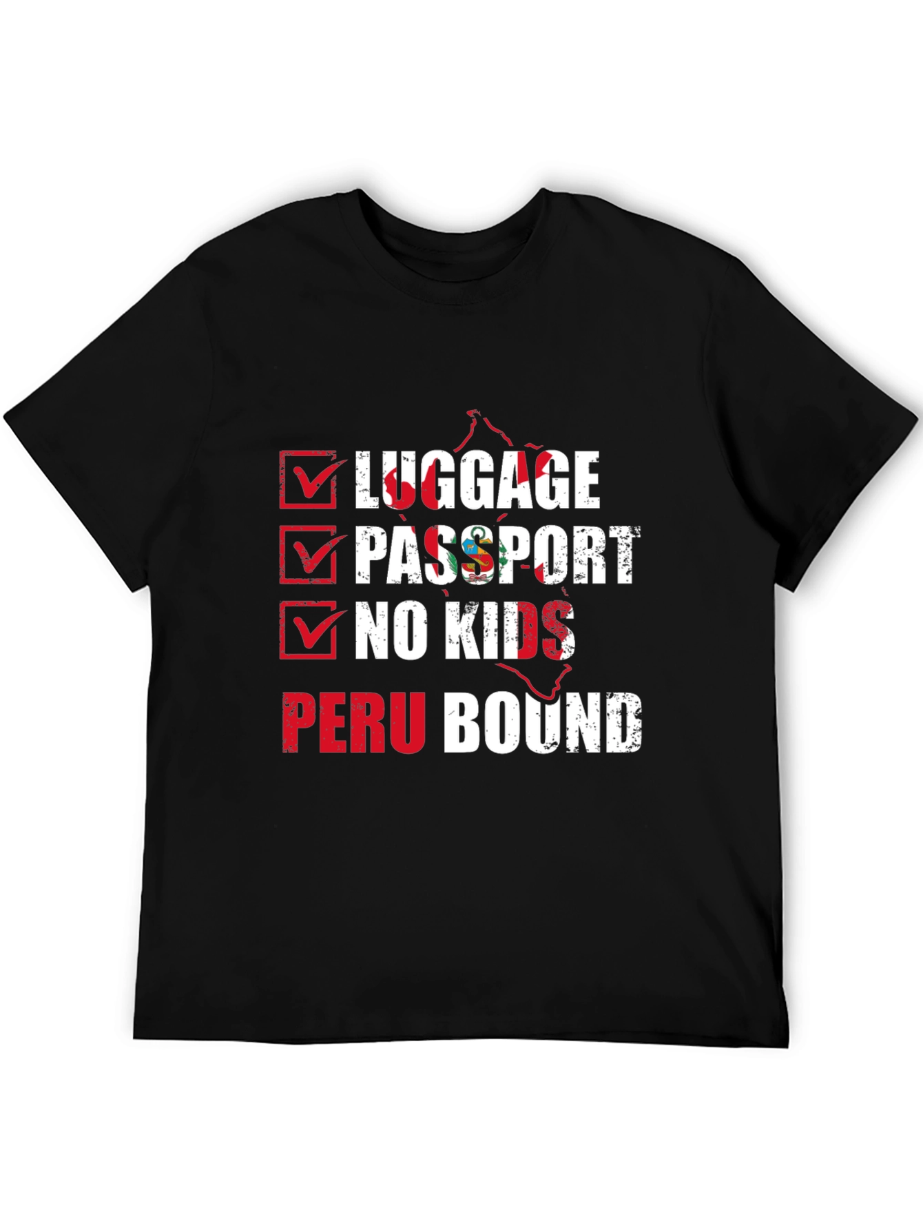 Peru Bound Checklist Graphic T-Shirt